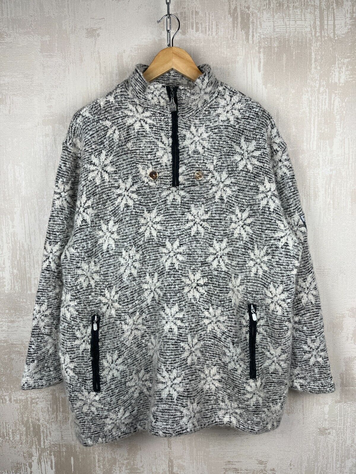 Vintage Hammerschmid Floral Wool Mohair Viscose Pullover Sweater Size L / US 10 / IT 46 - 2 Thumbnail