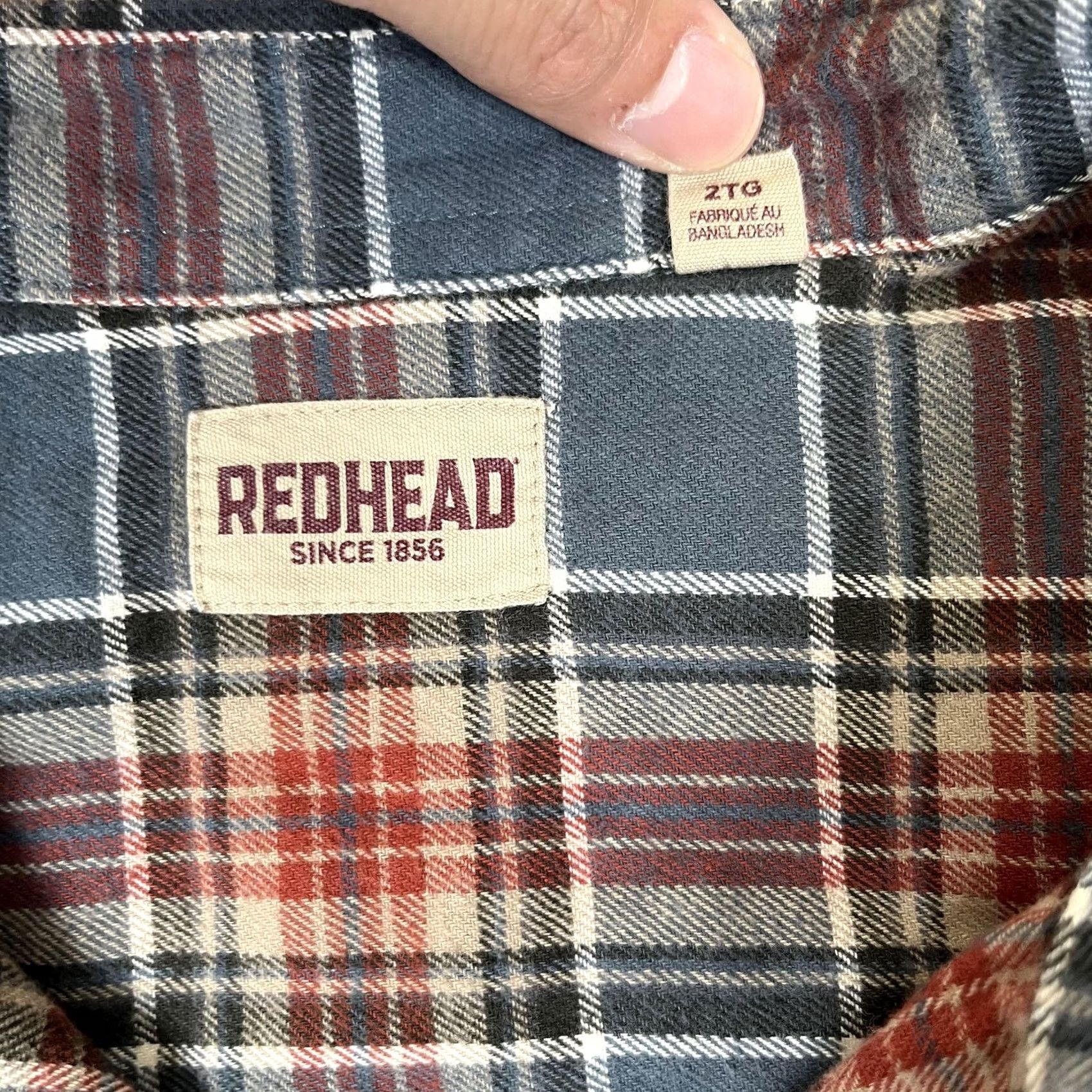 Vintage RedHead Flannel Shirt Mens 2XL Blue Red Plaid Long Sleeve Button-Up Casual Size US XXL / EU 58 / 5 - 3 Thumbnail