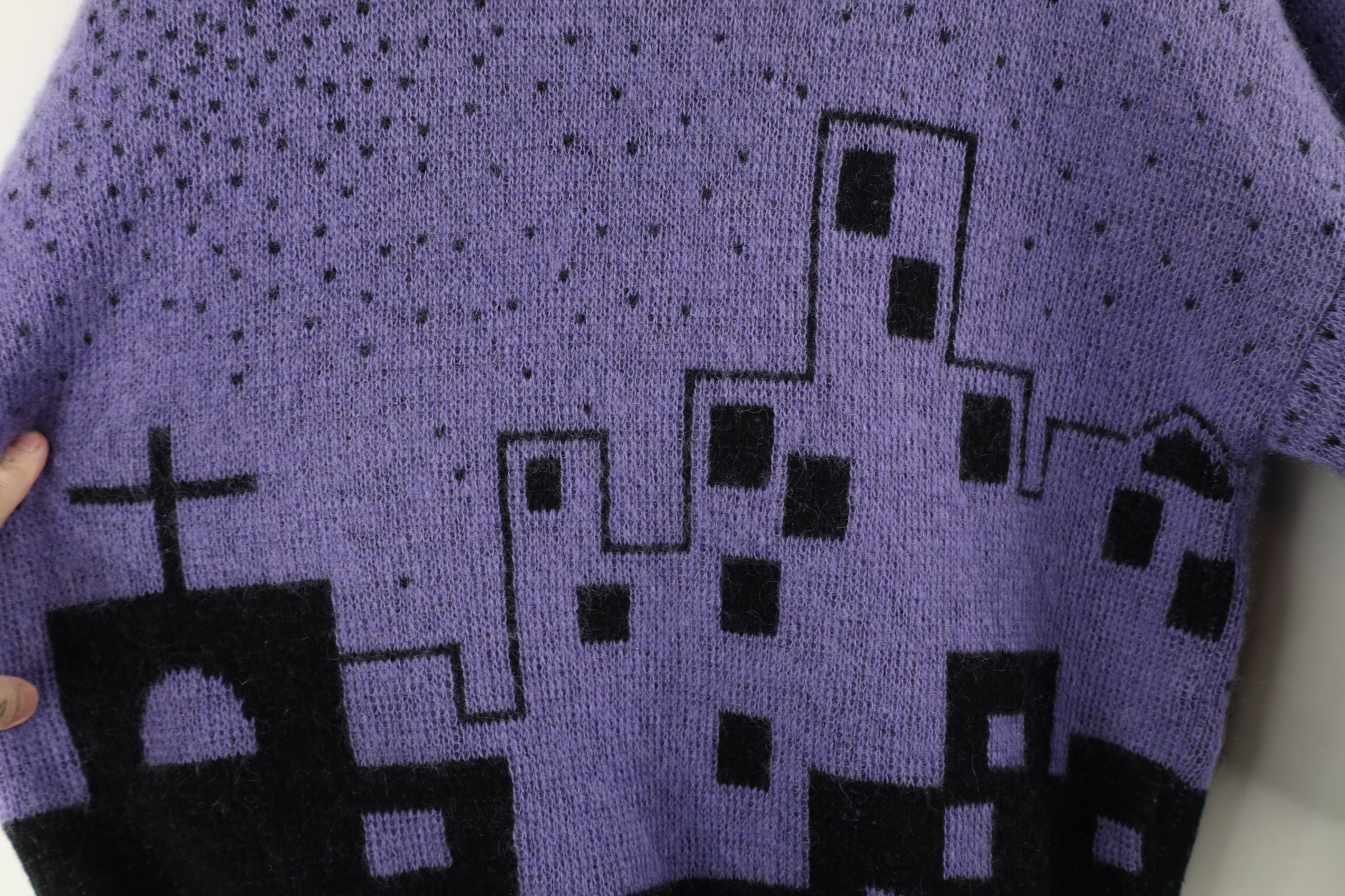 Vintage Vintage 90s Streetwear Abstract City Cross Collared Sweater Size XL / US 12-14 / IT 48-50 - 9 Thumbnail