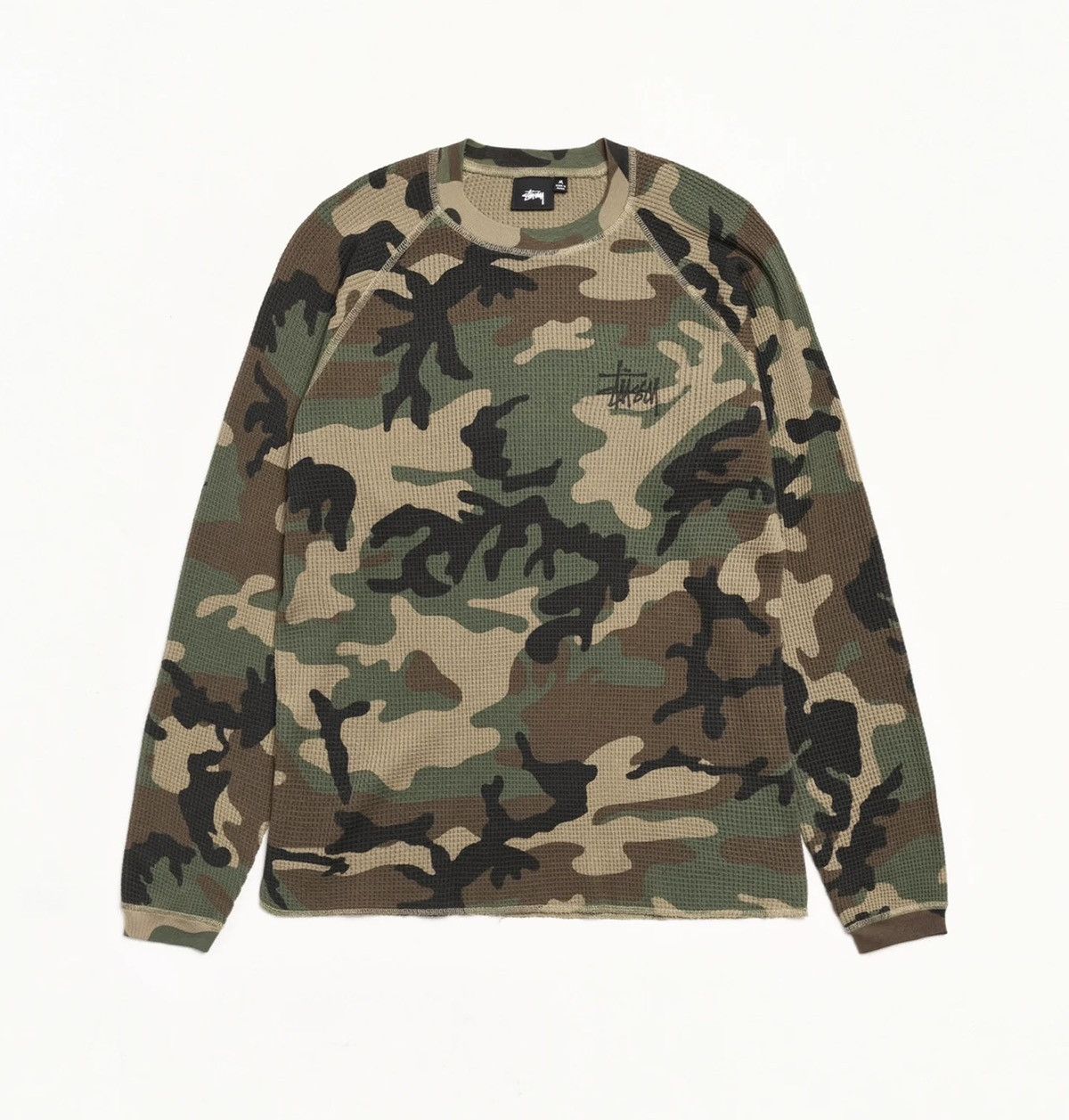 Stussy Stussy Raglan thermal 2 tone waffle knit LS tee SS25 | Grailed