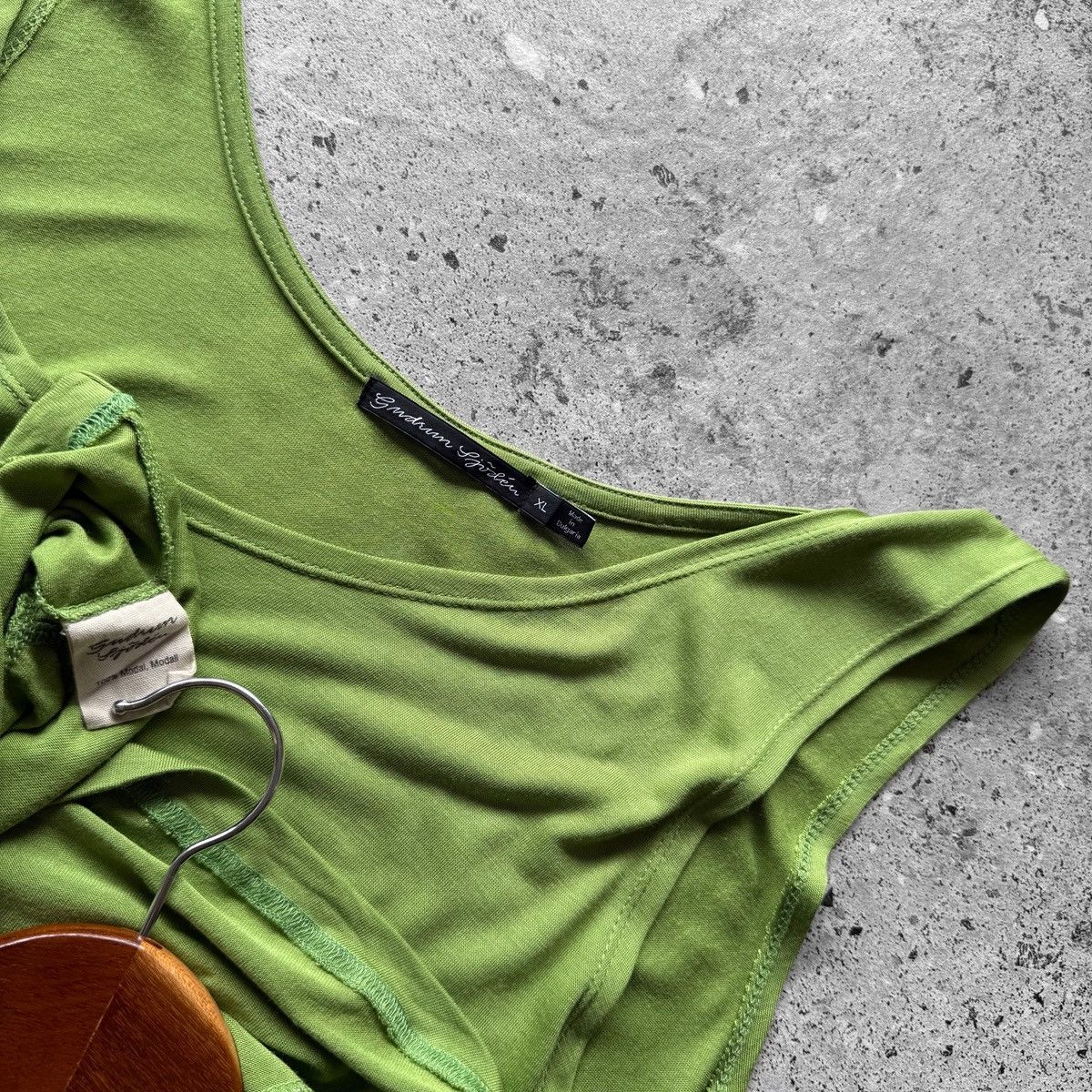 Gudrun Sjoden Gudrun Sjoden Womens Lime Green Sleeveless Modal Tunic Dress Size XL / US 12-14 / IT 48-50 - 3 Thumbnail