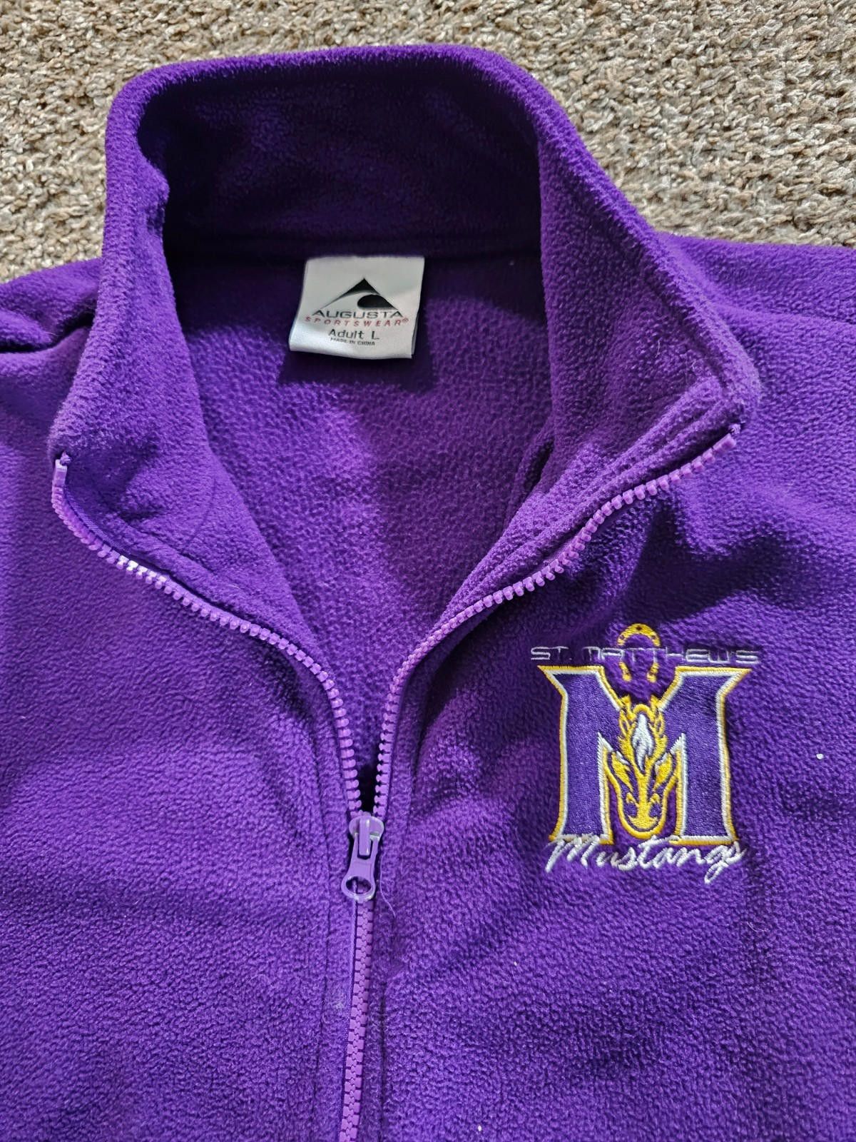 Designer St Matthews Mustangs full zip purple fleece Augusta Large Size US L / EU 52-54 / 3 - 2 Thumbnail