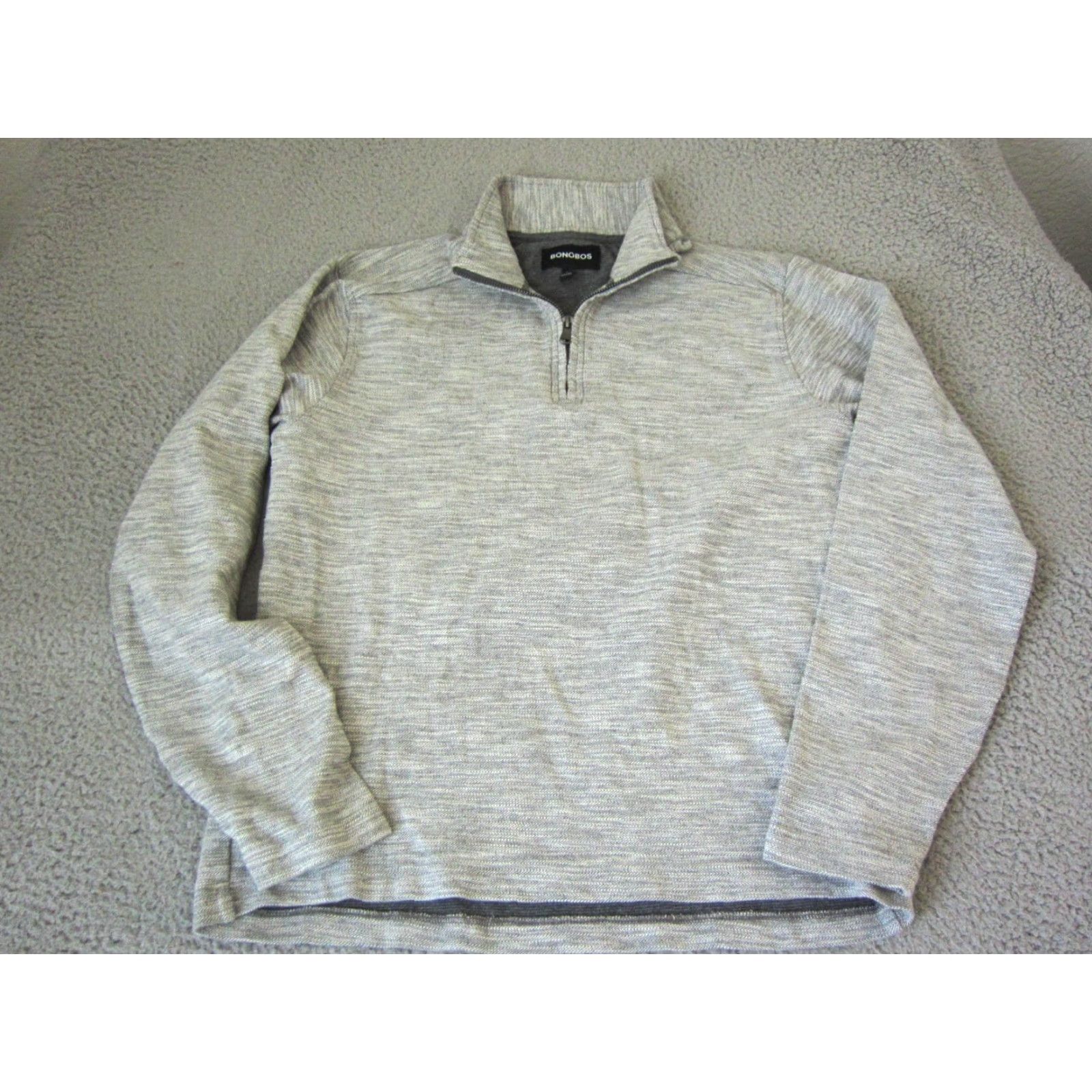 Bonobos Bonobos Sweater Mens Adult Medium Gray Full Zip Up Cotton Polyester Fleece Slim Knit High Neck Casual Fall Winter M Size US M / EU 48-50 / 2 - 2 Thumbnail