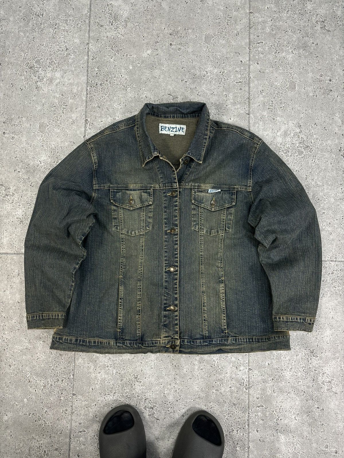 Acne Studios × Japanese Brand × Vintage Distressed Dirty Cropped Japanese Denim Jacket Boxy Y2K Size US L / EU 52-54 / 3 - 2 Thumbnail