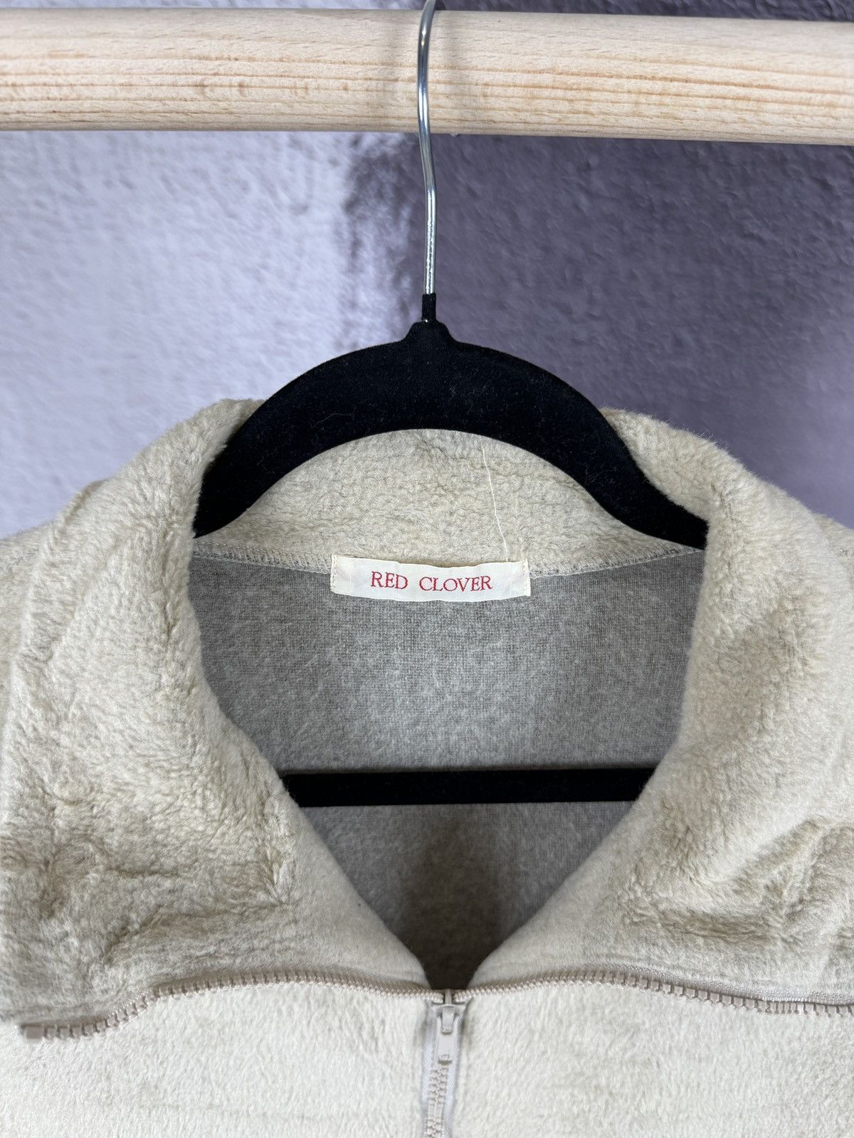 Designer × Japanese Brand × Vintage Red Clover Japan 🇯🇵 vintage beige full zip fleece pullover Size S / US 4 / IT 40 - 8 Thumbnail