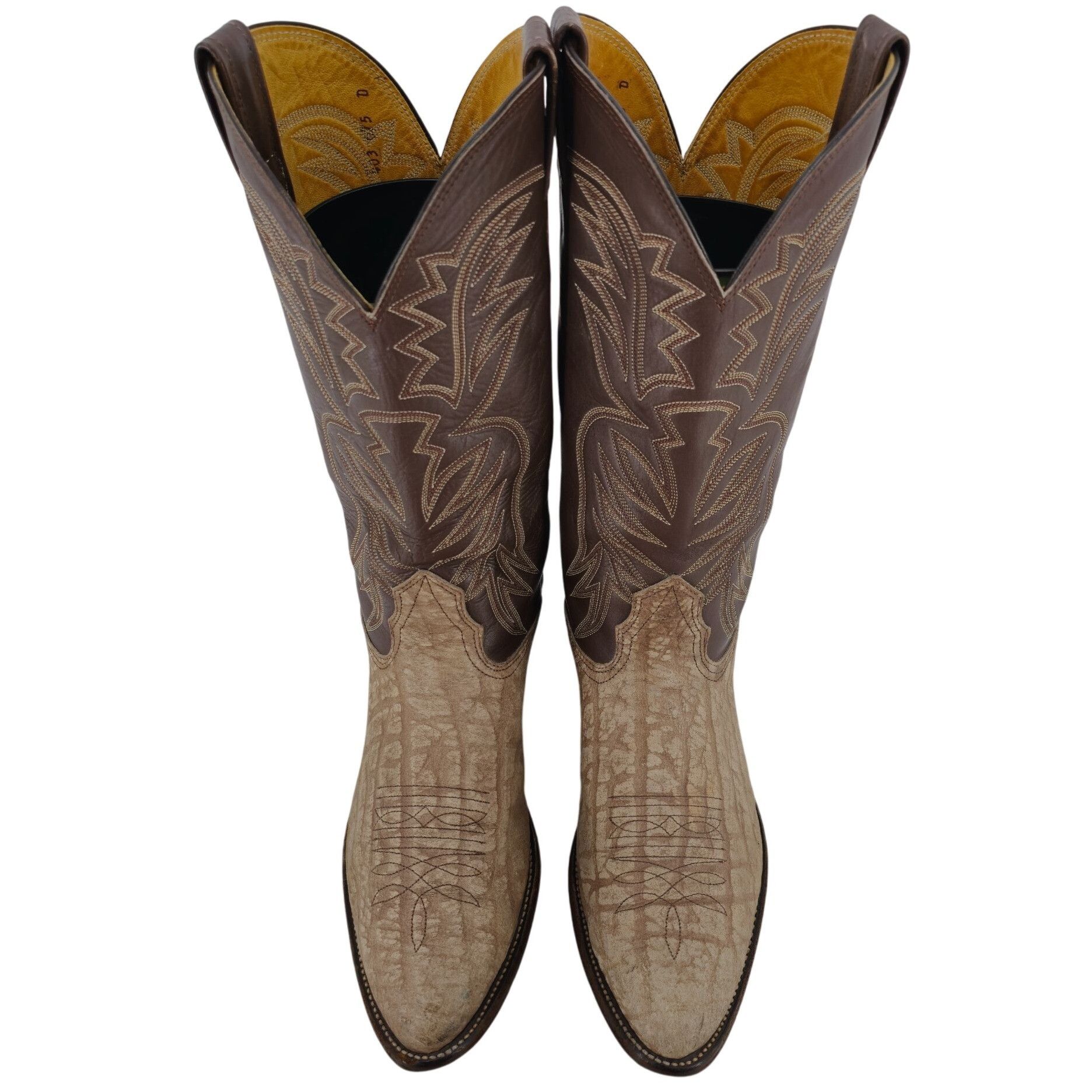 Nocona Boots Nocona Cape Buffalo Cowboy Boots Mens 10D Brown Tan Exotic Size US 10 / EU 43 - 11 Thumbnail