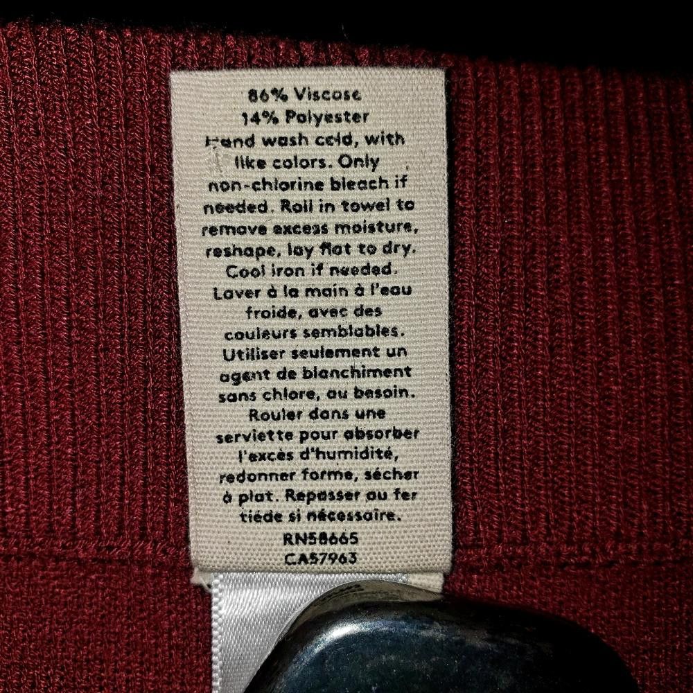 Designer CT495 Open Edit Maroon Sweater Straight Skirt XL Size 40" / US 18 - 3 Thumbnail