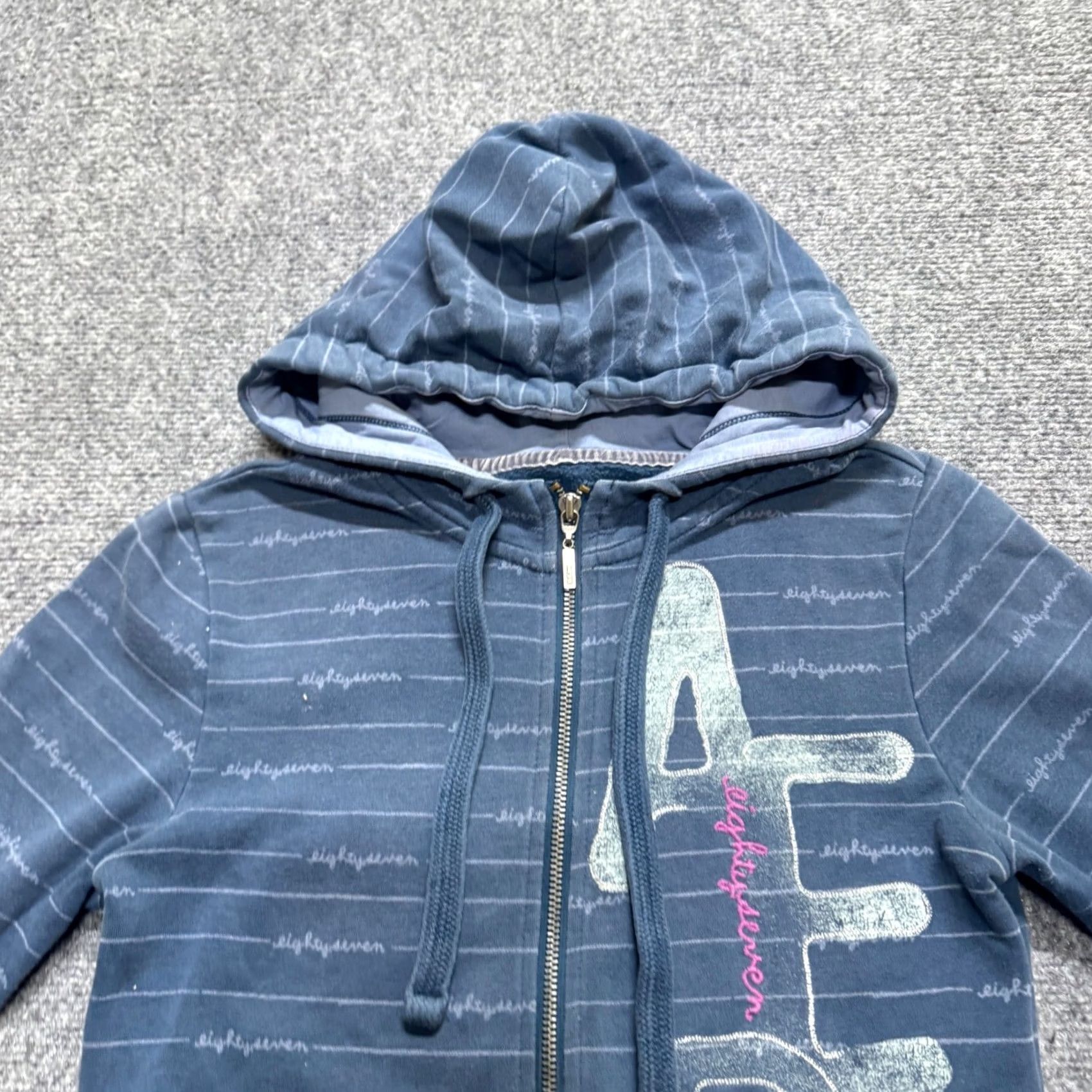 Aeropostale VINTAGE Aeropostale Full-zip Jacket Womens XS Striped Hooded Full-zip Y2K Grunge Shirt Womens XS Blue Distressed Flare? Size XS / US 0-2 / IT 36-38 - 6 Thumbnail