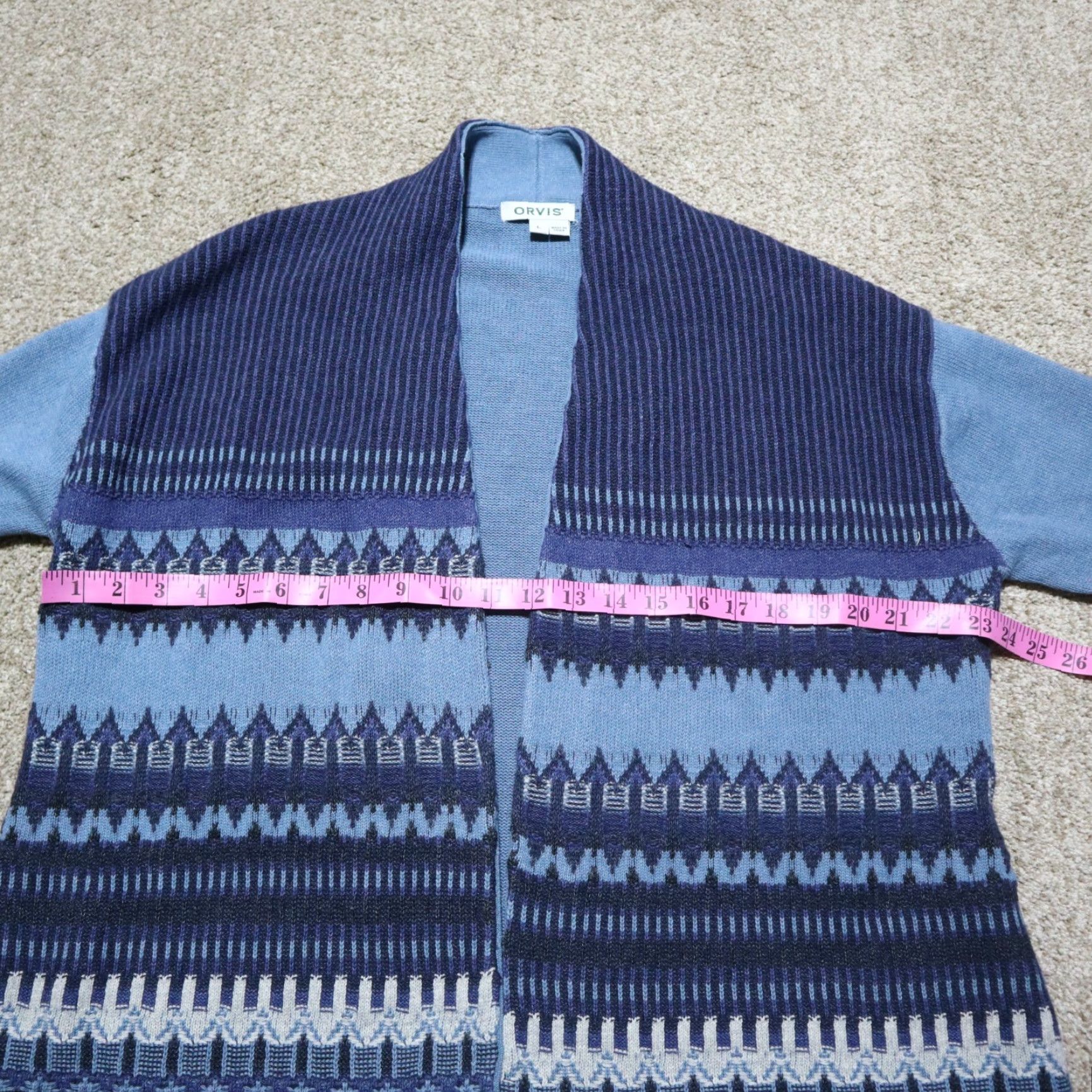 Orvis VINTAGE Orvis Cotton Knit Cardigan Women's Size Large Blue Casual Open Front Pockets Sweater Size L / US 10 / IT 46 - 5 Thumbnail