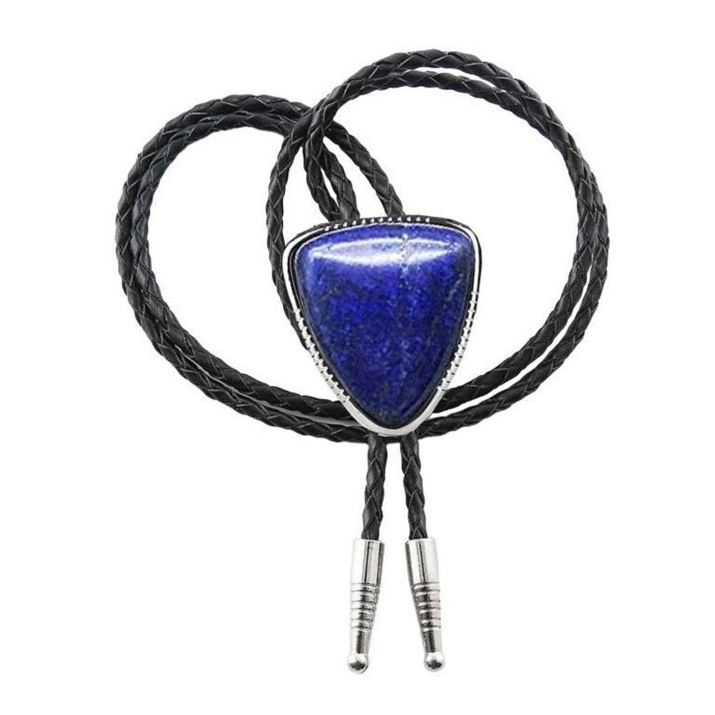 Other Triangle Blue Agate Stone Bolo Tie Mens Casual Western Size ONE SIZE - 7 Thumbnail
