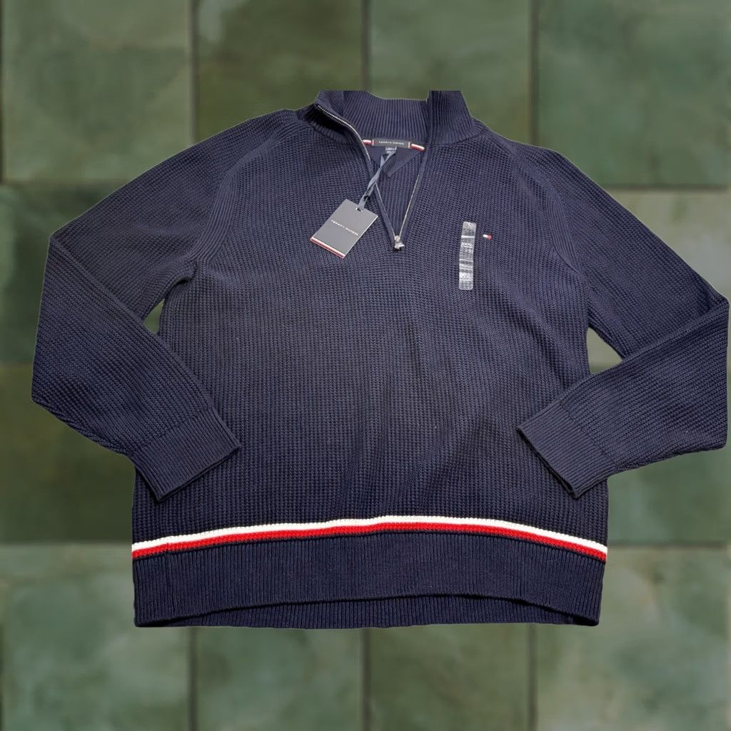 Tommy Hilfiger NWT Tommy Hilfiger Sweater 3XL Blue 1/4 Zip Mens Cotton Long Sleeve Quarter-Zip Shirt Size US XXL / EU 58 / 5 - 1 Thumbnail