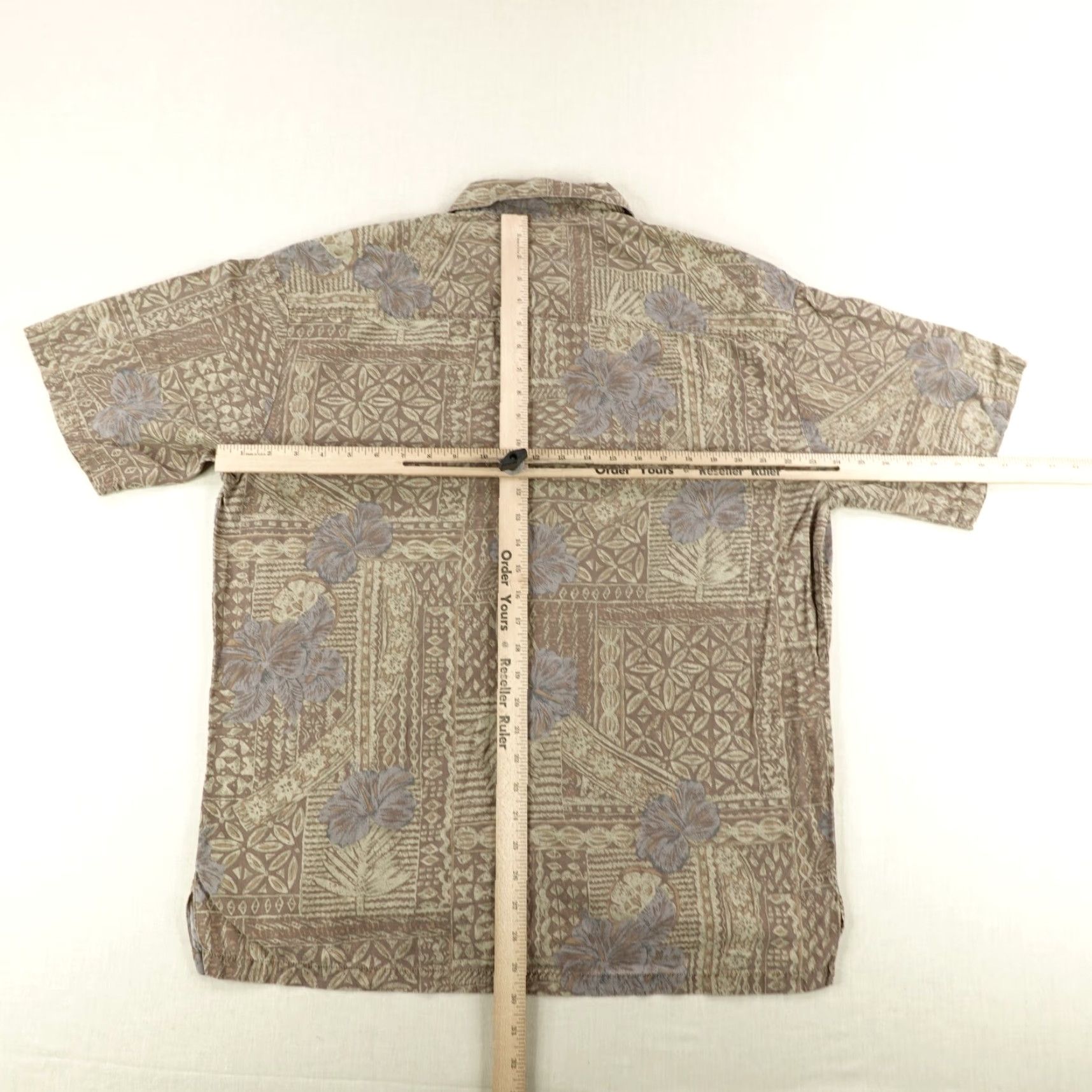 Vintage Kahala Shirt Mens Large Brown Hawaiian Tribal Aloha Camp Linen Rayon Cotton Camp Size US L / EU 52-54 / 3 - 5 Thumbnail