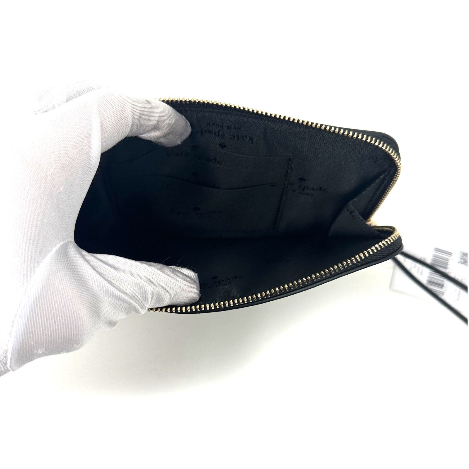 Kate Spade Kate Spade Lucy Medium L-Zip Wristlet in Black Leather KD546 Size ONE SIZE - 4 Thumbnail