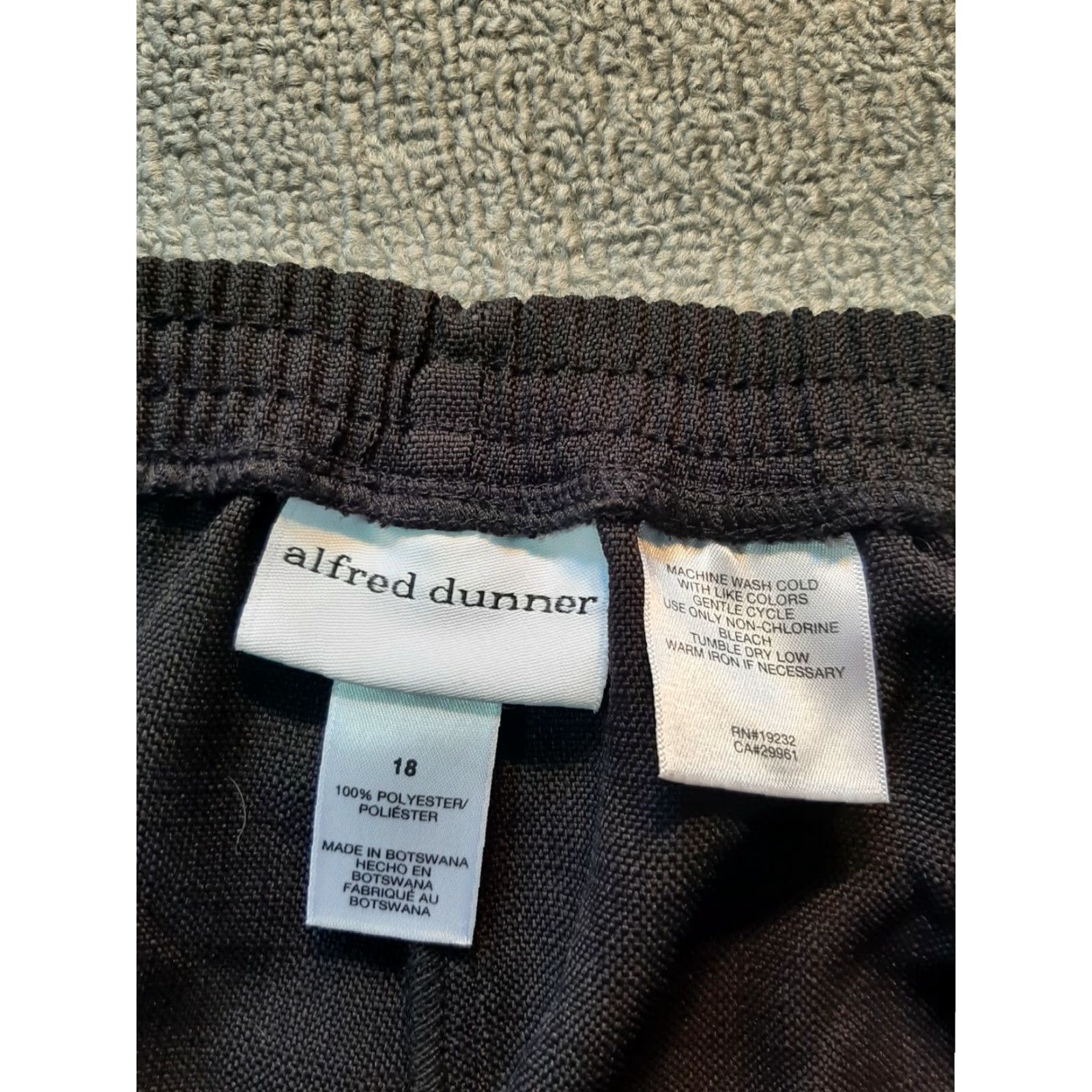 Vintage ALFRED DUNNER Womens Pants Size 18 Black Stretch Polyester Size 40" / US 18 - 4 Thumbnail