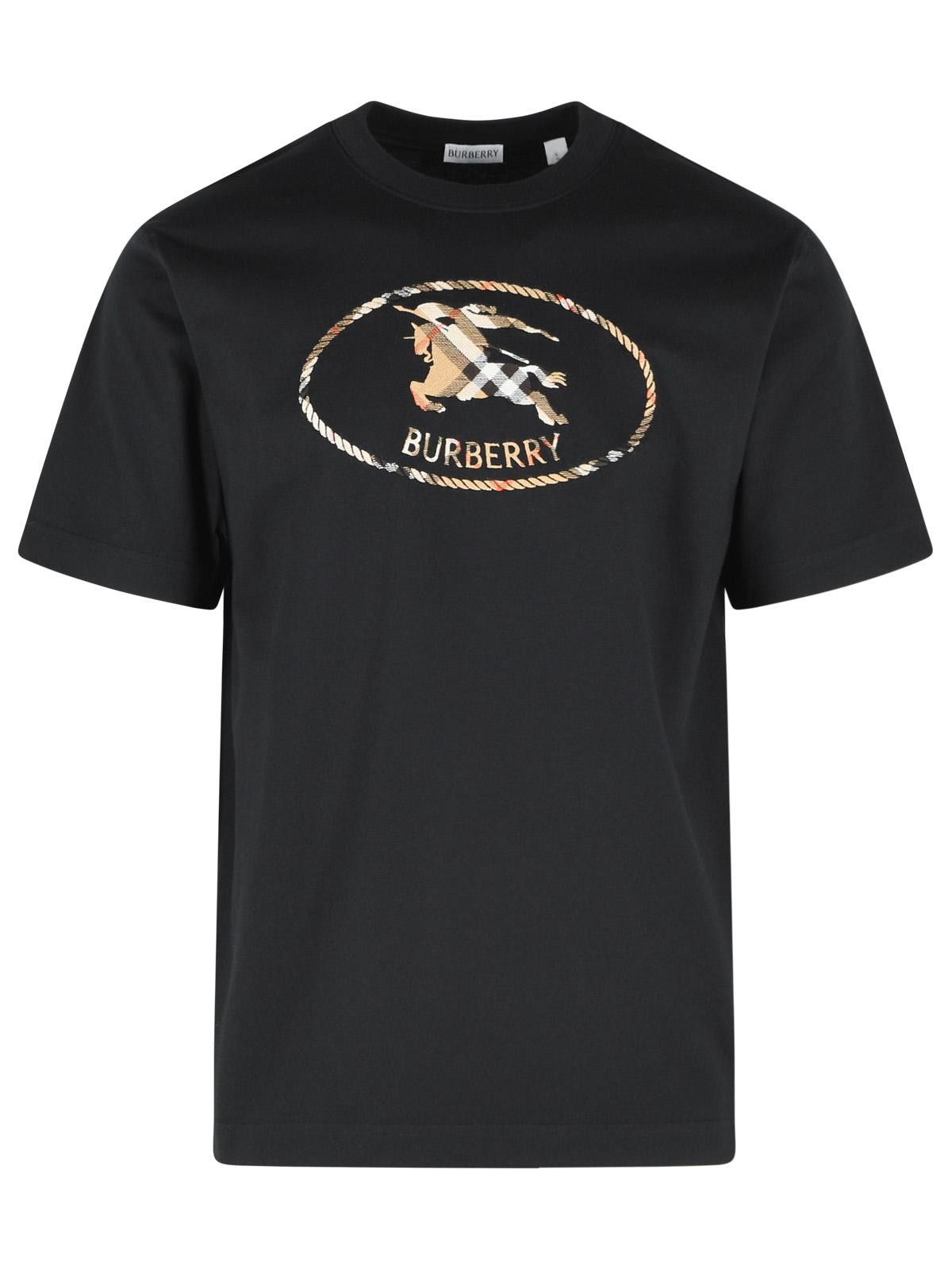 Burberry BURBERRY 'Seth' Black Cotton T-Shirt Size US M / EU 48-50 / 2 - 1 Thumbnail