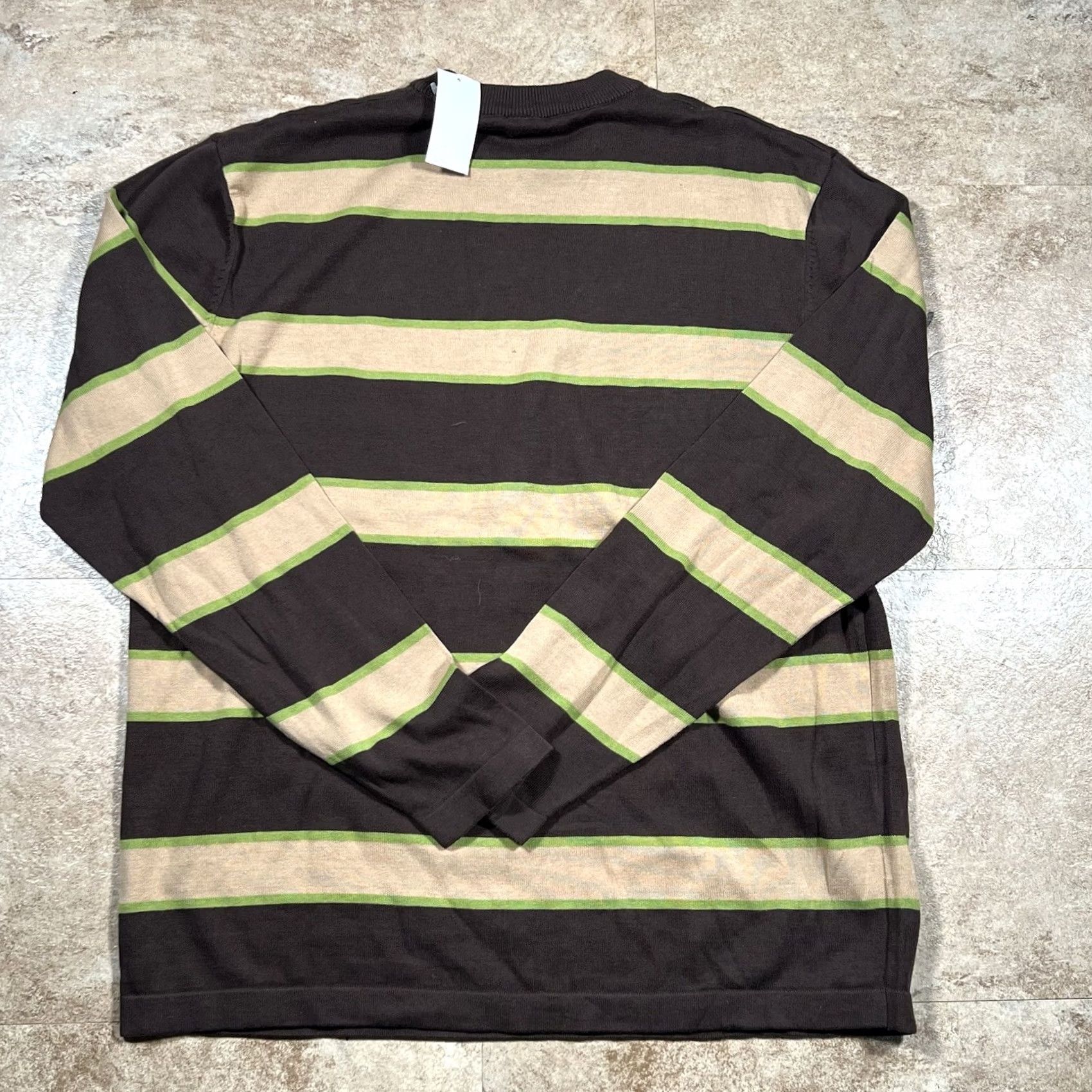 Gap Gap Sweater Pullover Men XL Brown Striped Knit Crew Neck Long Sleeve Size US XL / EU 56 / 4 - 2 Thumbnail
