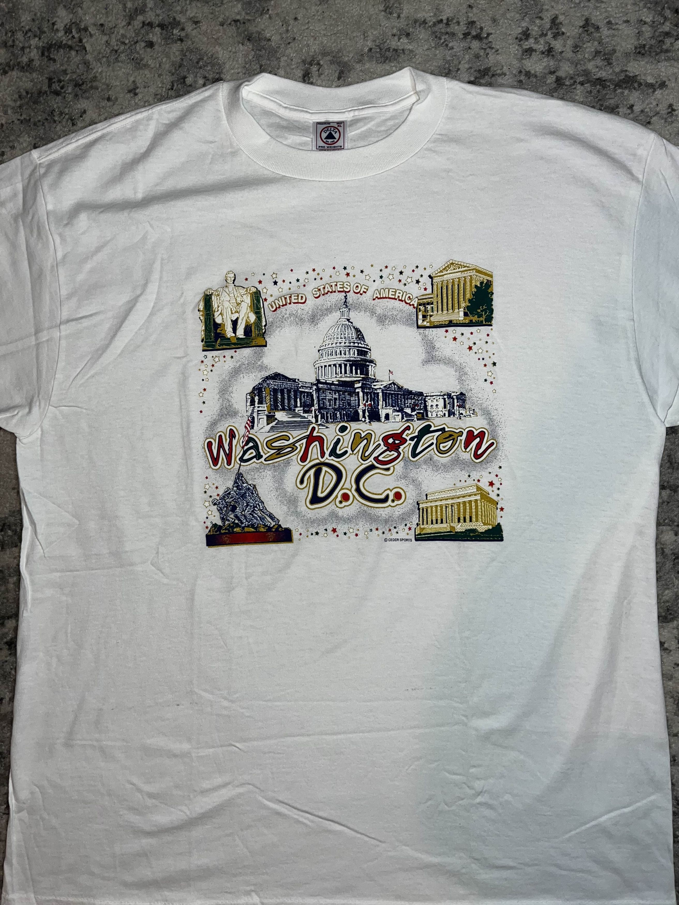 Vintage Vintage 90s Washington D.C. Puff Print Graphic Shirt Size US XL / EU 56 / 4 - 2 Thumbnail