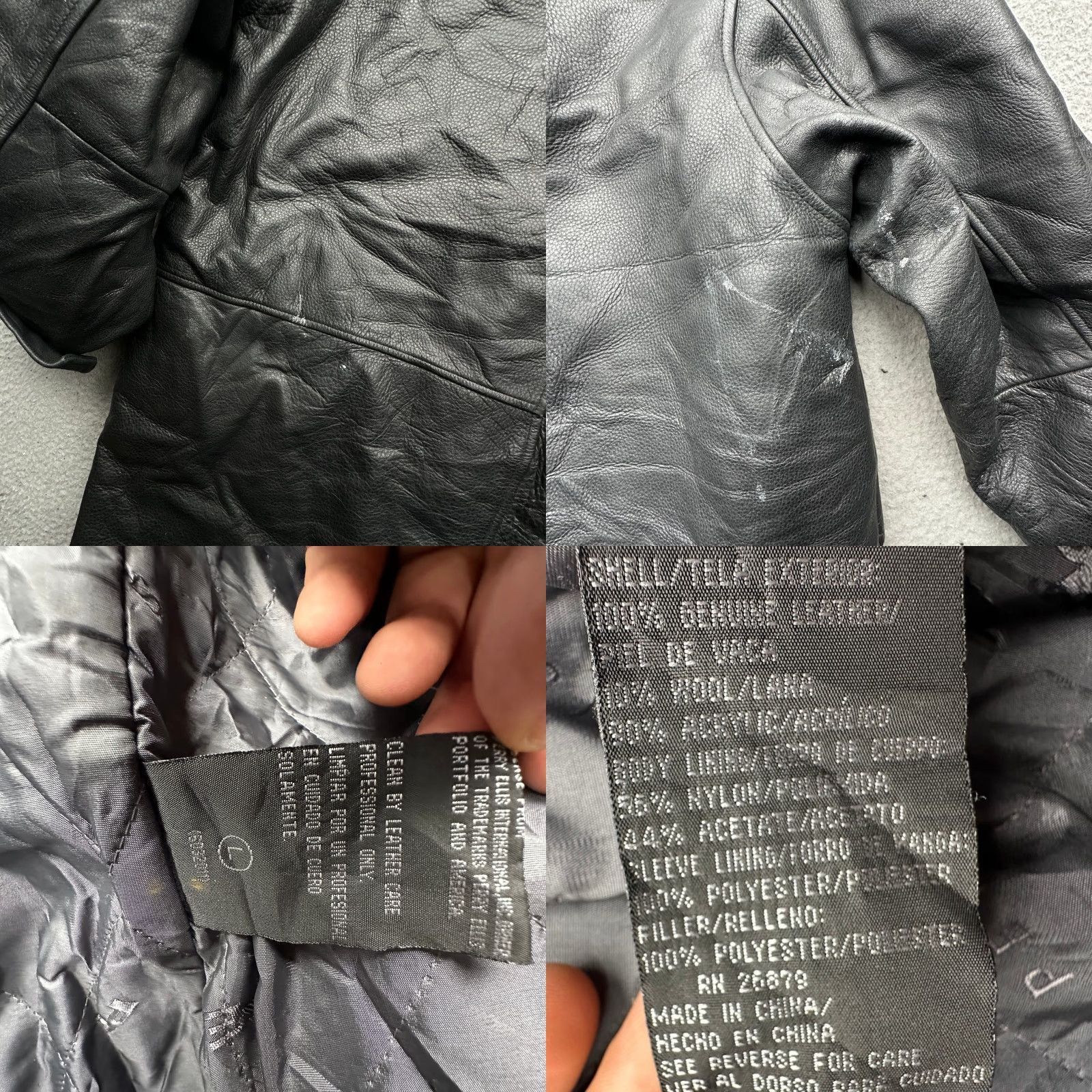 Perry Ellis Perry Ellis Portfolio Leather Jacket Mens XL Full Zip Black Wool Blend Lined Coat Overcoat Mens XL Leather Jacket Size US XL / EU 56 / 4 - 8 Thumbnail