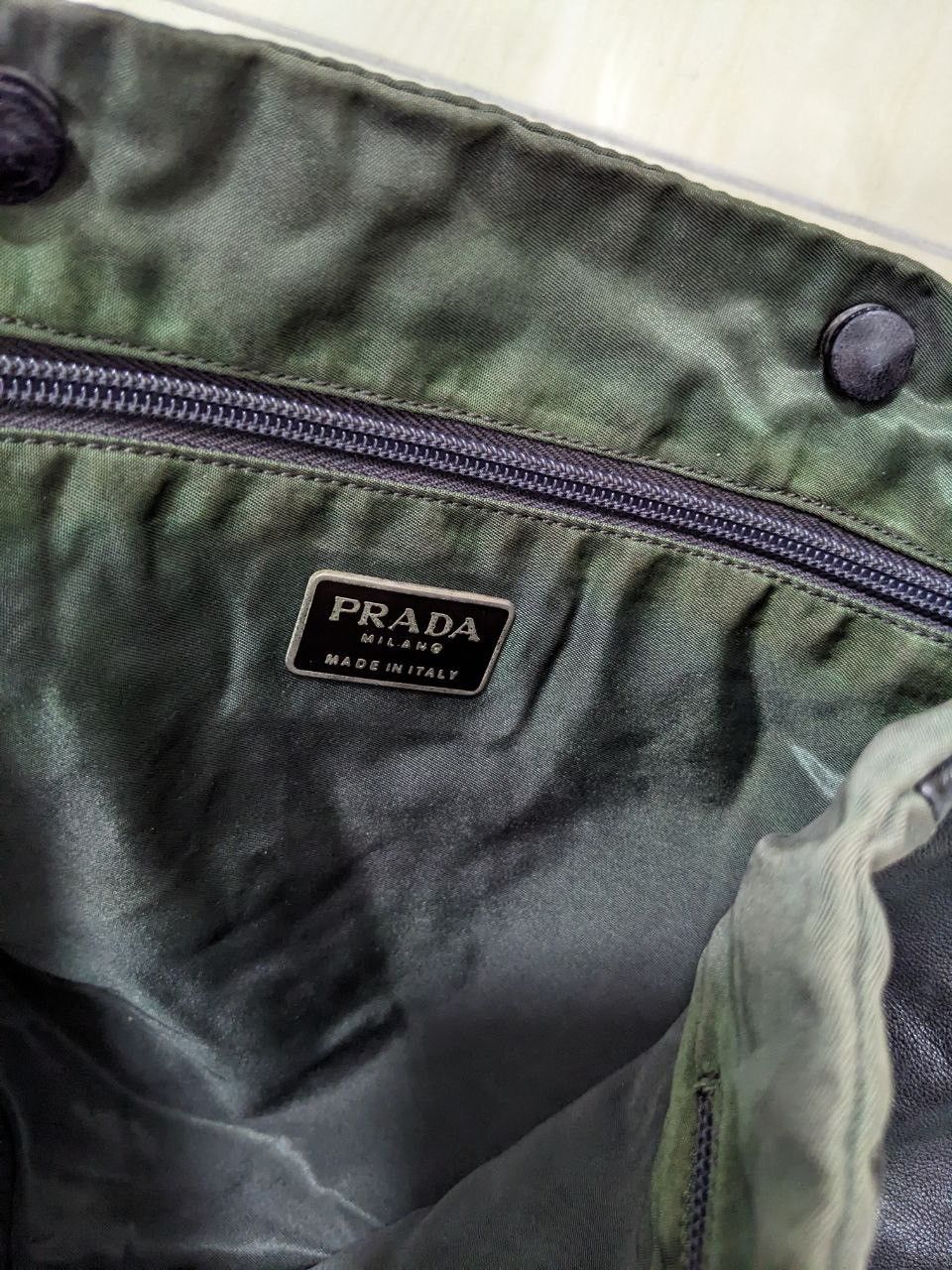 Prada VINTAGE PRADA LEATHER AND NYLON TOTE WITH EMBROIDERED FLOWER Size ONE SIZE - 4 Thumbnail