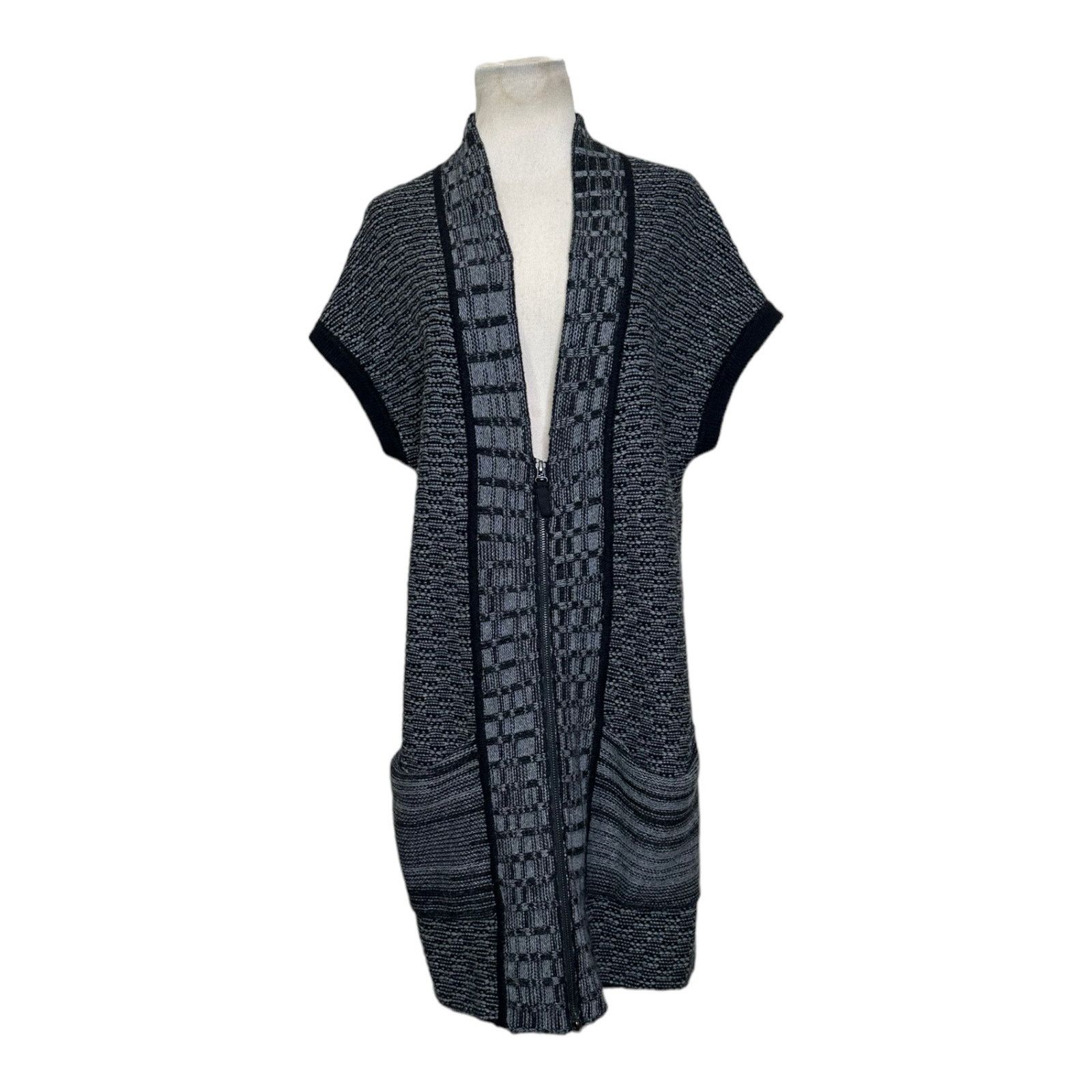 White + Warren White + Warren Black Gray Zip Up Sweater Duster M Size M / US 6-8 / IT 42-44 - 6 Thumbnail