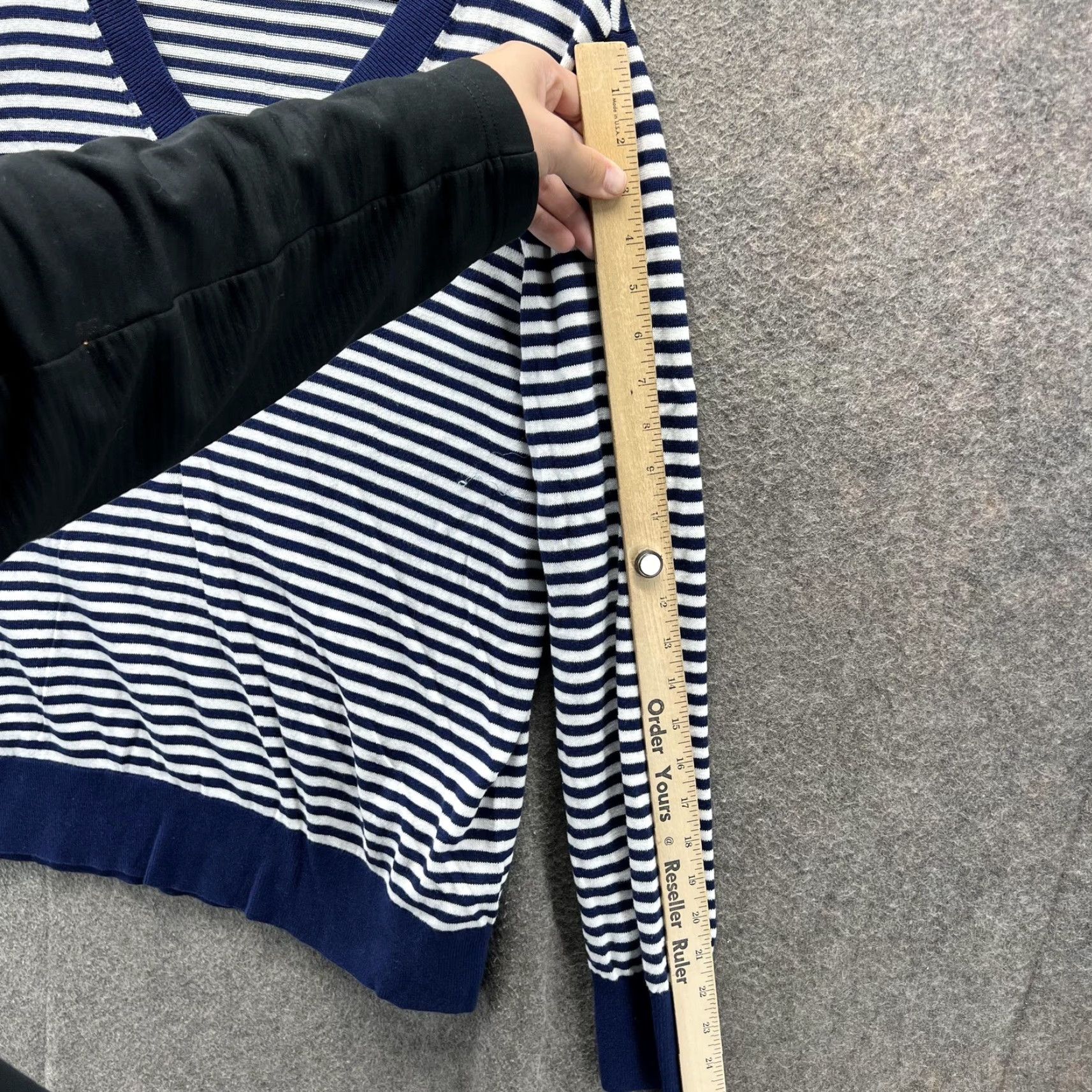 Vineyard Vines Vineyard Vines Sweater Women L Blue Striped V-Neck Knit Pullover Size L / US 10 / IT 46 - 6 Thumbnail