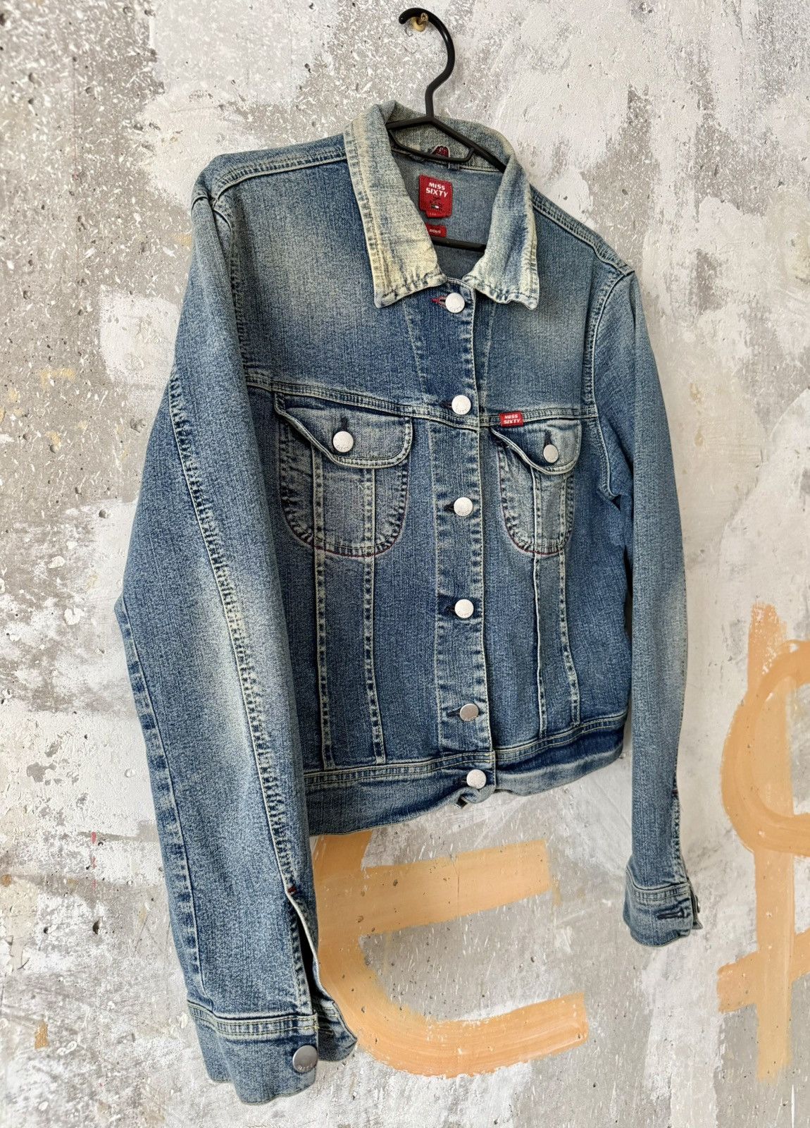Miss Sixty 00S Vintage Archive Miss Sixty Cropped Washed Blue Jacket Size L / US 10 / IT 46 - 3 Thumbnail