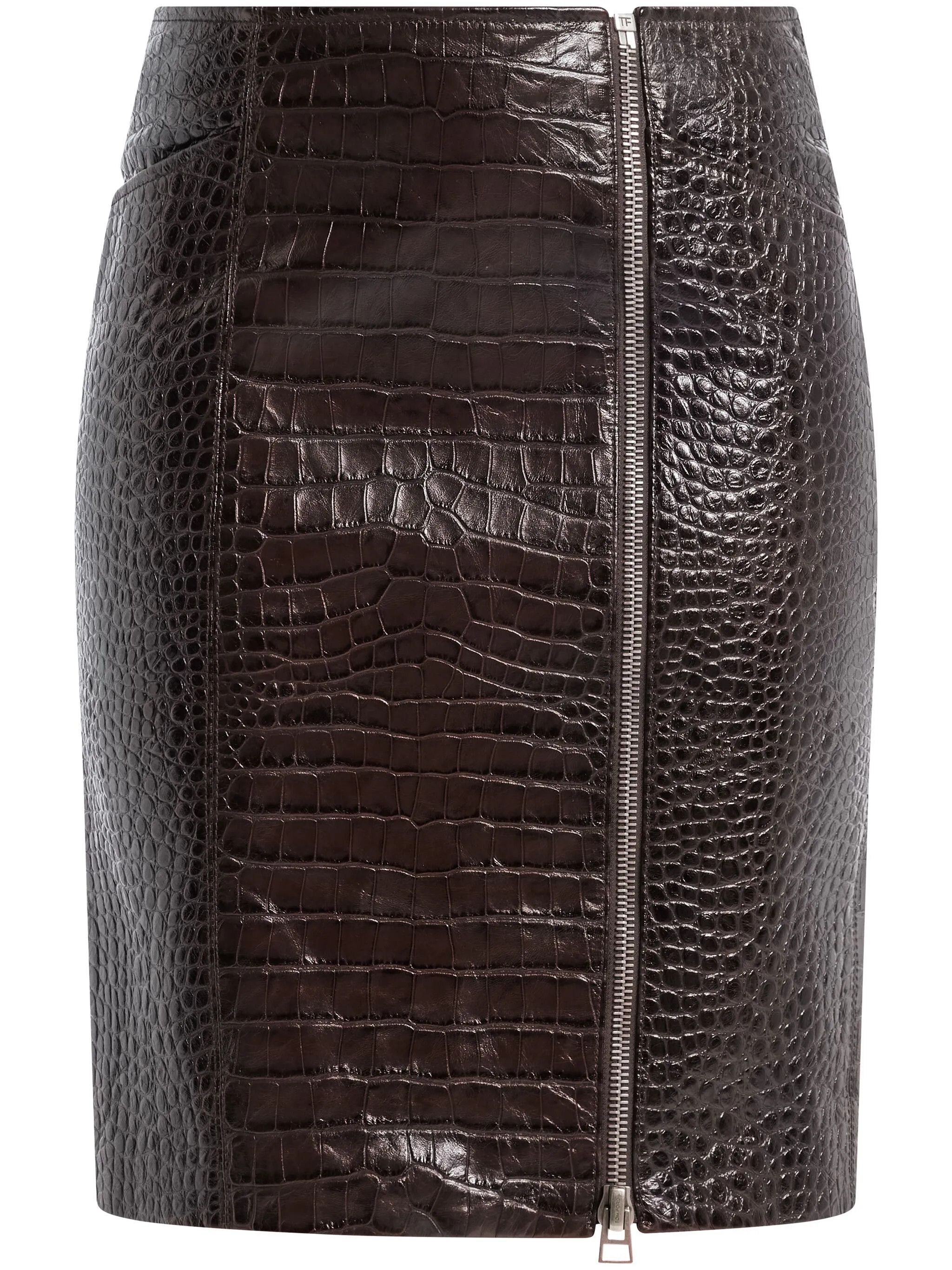 Tom Ford o1w1db10525 GCL877 Crocodile-effect Leather Mini Skirt Size 25" / US 0 / IT 36 - 1 Thumbnail