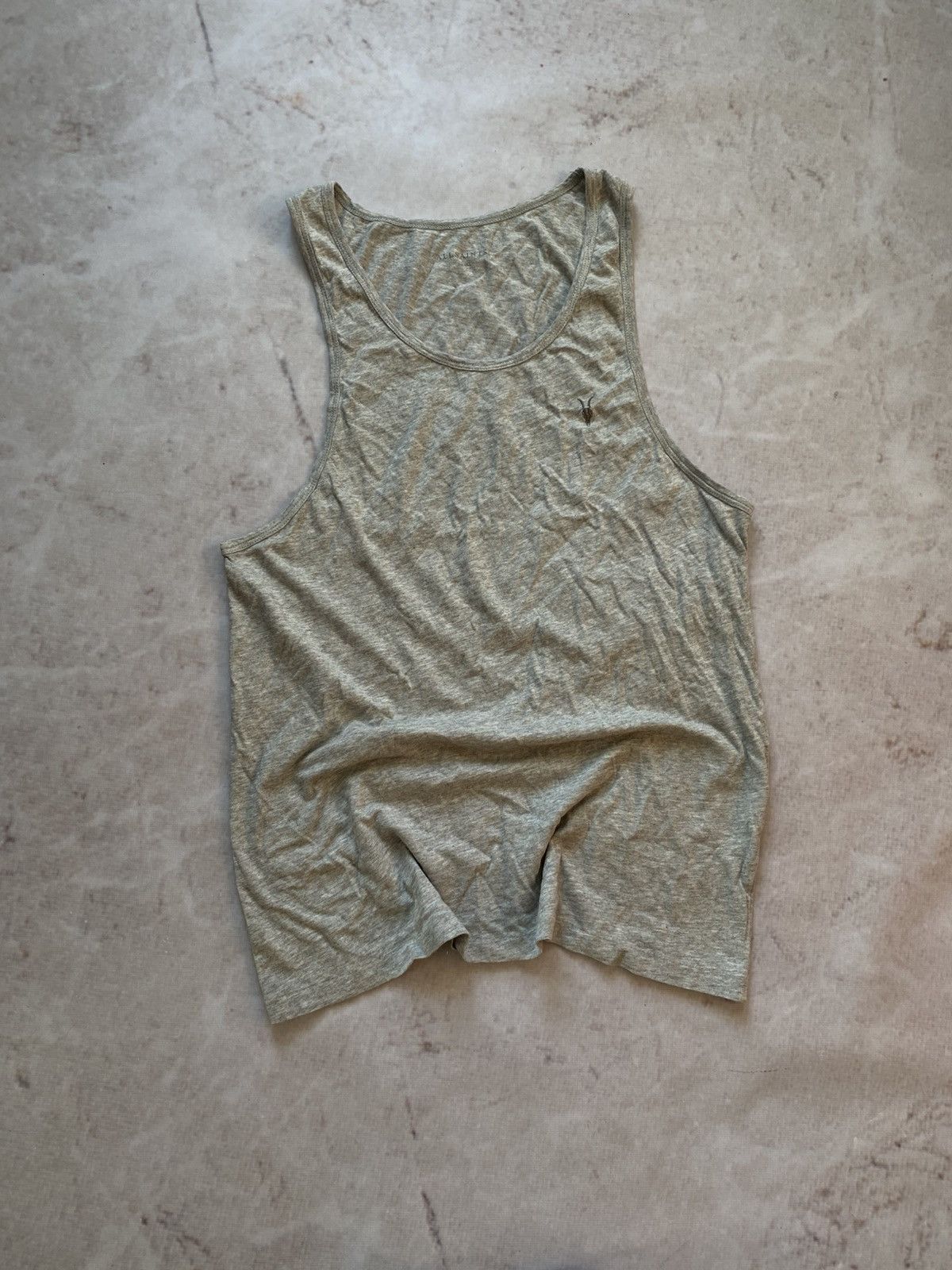 Allsaints × Vintage Allsaints Light gray Cotton Tank Top Y2k Rare Size US S / EU 44-46 / 1 - 1 Thumbnail