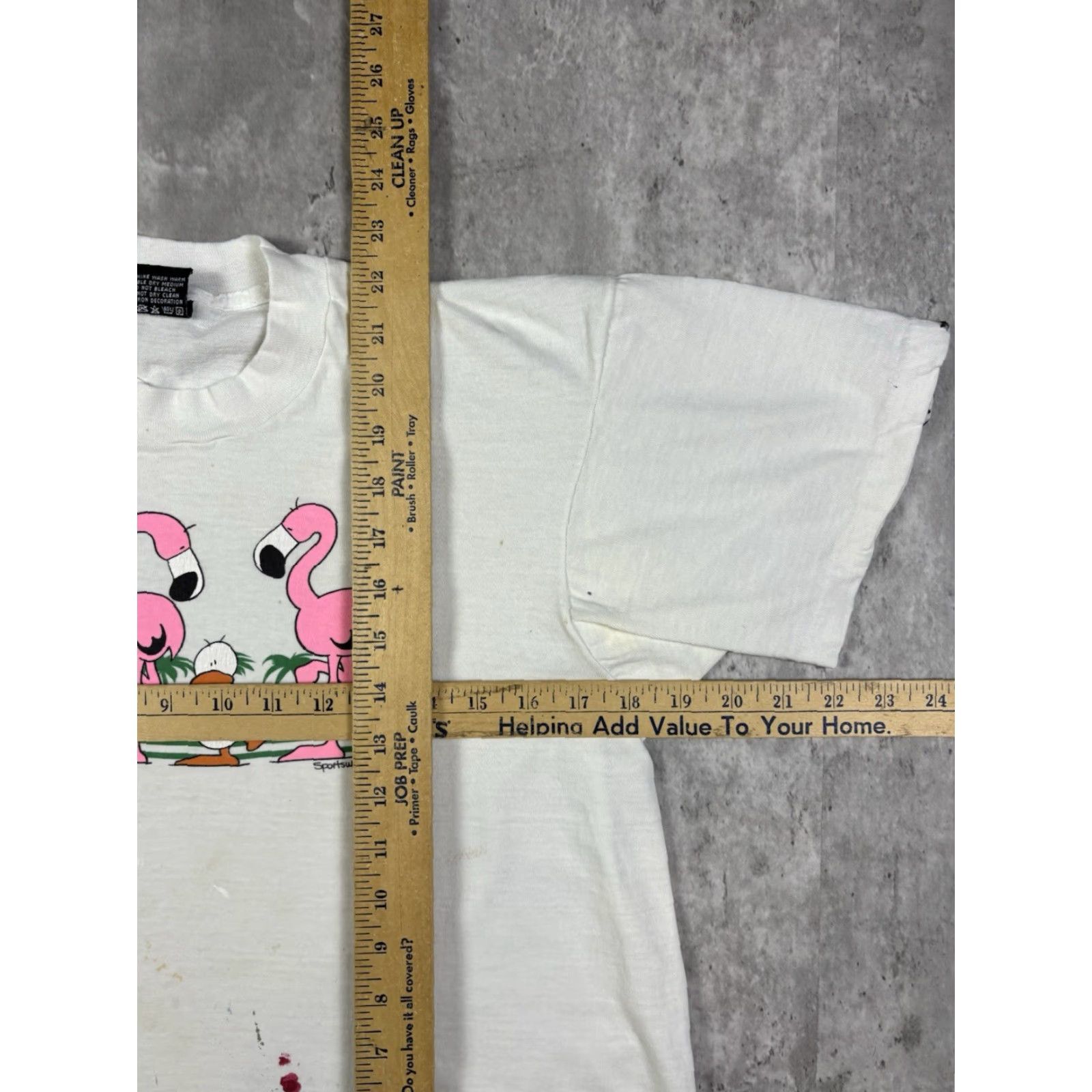 Fruit Of The Loom VINTAGE Flamingo Duck Funny Comedy T Shirt S White Cotton Knit 90s Graphic Print Short Sleeve Crew Neck Fruit of the Loom Men Classic Regular Size S Size US S / EU 44-46 / 1 - 7 Thumbnail