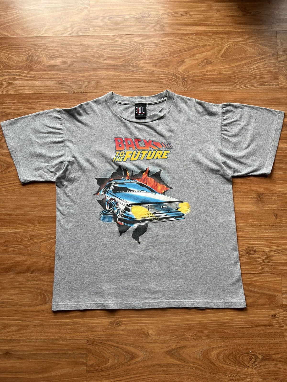 image of Vintage Back To The Future Movie T Shirt in Grey, Men's (Size Large)