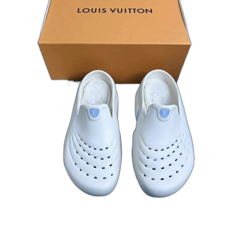 Louis Vuitton Louis Vuitton Shark Platform Slippers White Blue Size US 9 / EU 42 - 1 Thumbnail