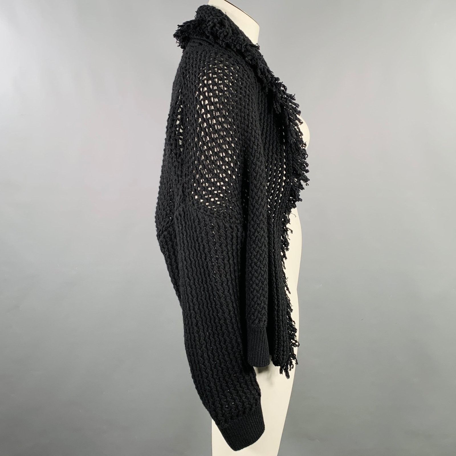 DOROTHEE SCHUMACHER L Black Wool Cashmere Blend Knit Cardigan Size L / US 10 / IT 46 - 3 Thumbnail