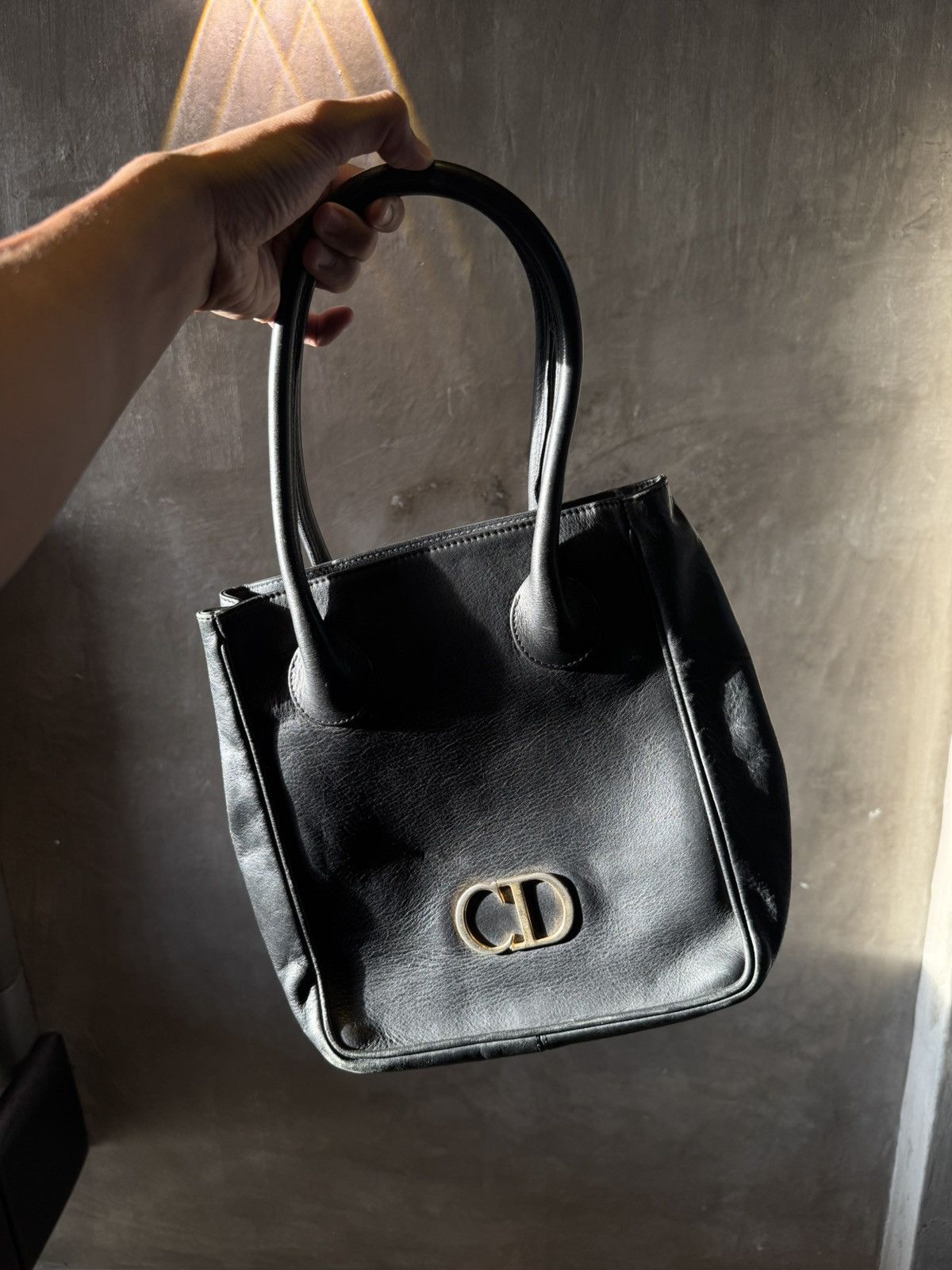 Dior × Vintage Christian Dior handbag, black CD leather, vintage, Size ONE SIZE - 11 Thumbnail