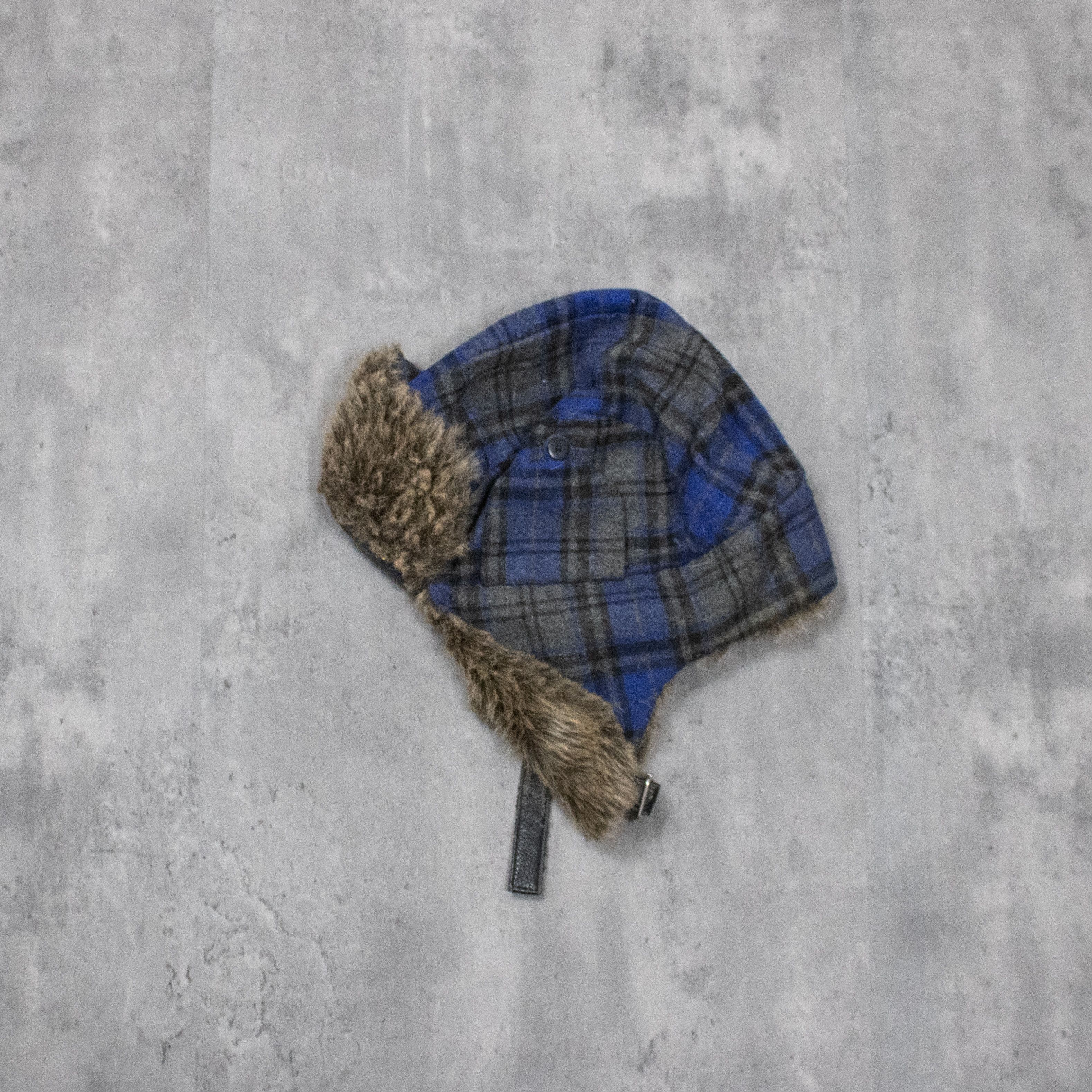 Japanese Brand Vintage VTG Y2K 2000's 00's Plaid Fur Ushanka Hat Size ONE SIZE - 2 Thumbnail