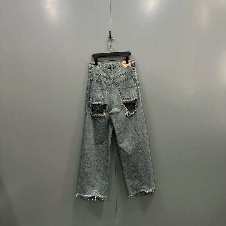 Balenciaga Balenciaga size S Distressed Destroyed Denim Pants Size US 27 - 2 Thumbnail