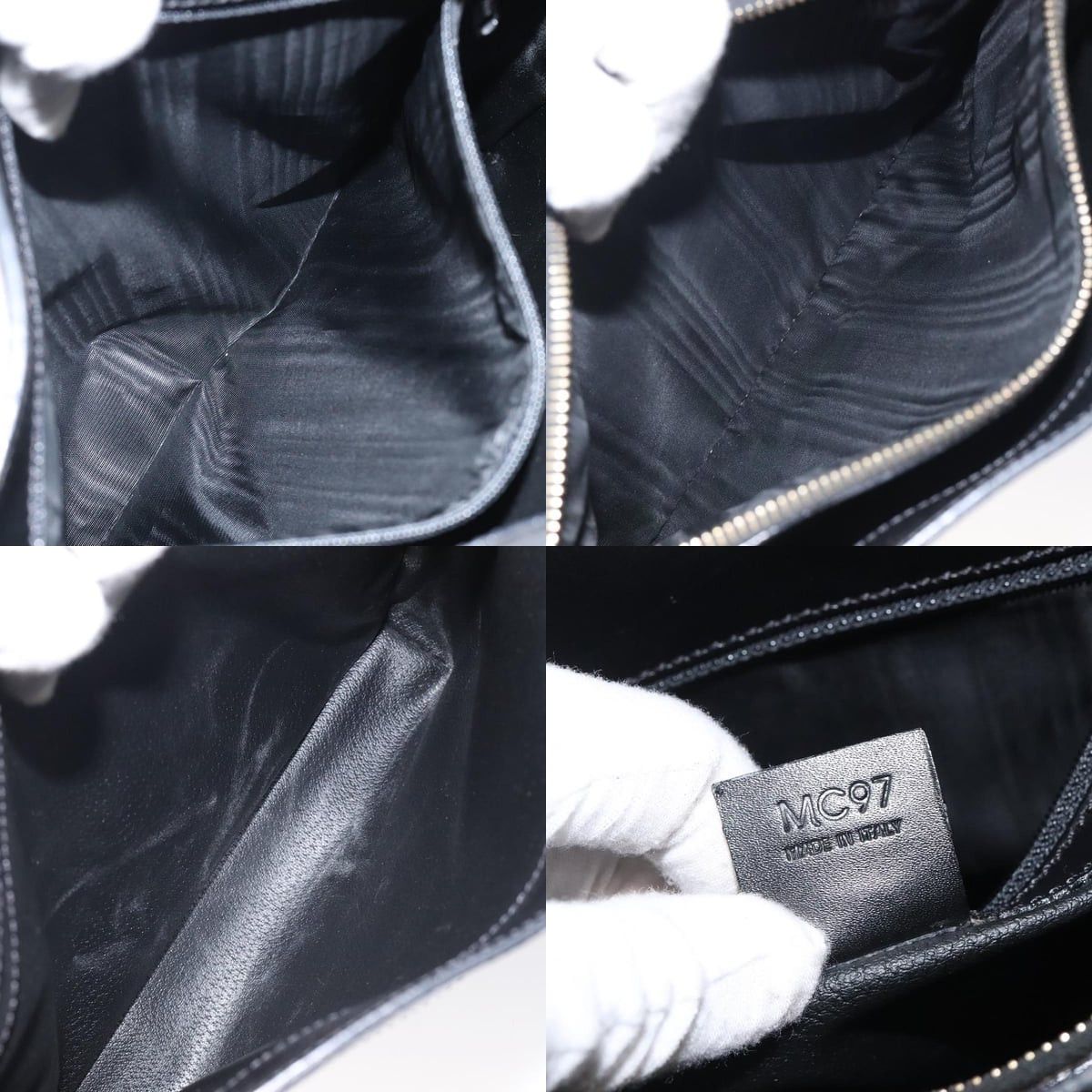 Celine CELINE Macadam Canvas Shoulder Bag Pvc Leather Black Gold Size ONE SIZE - 12 Thumbnail