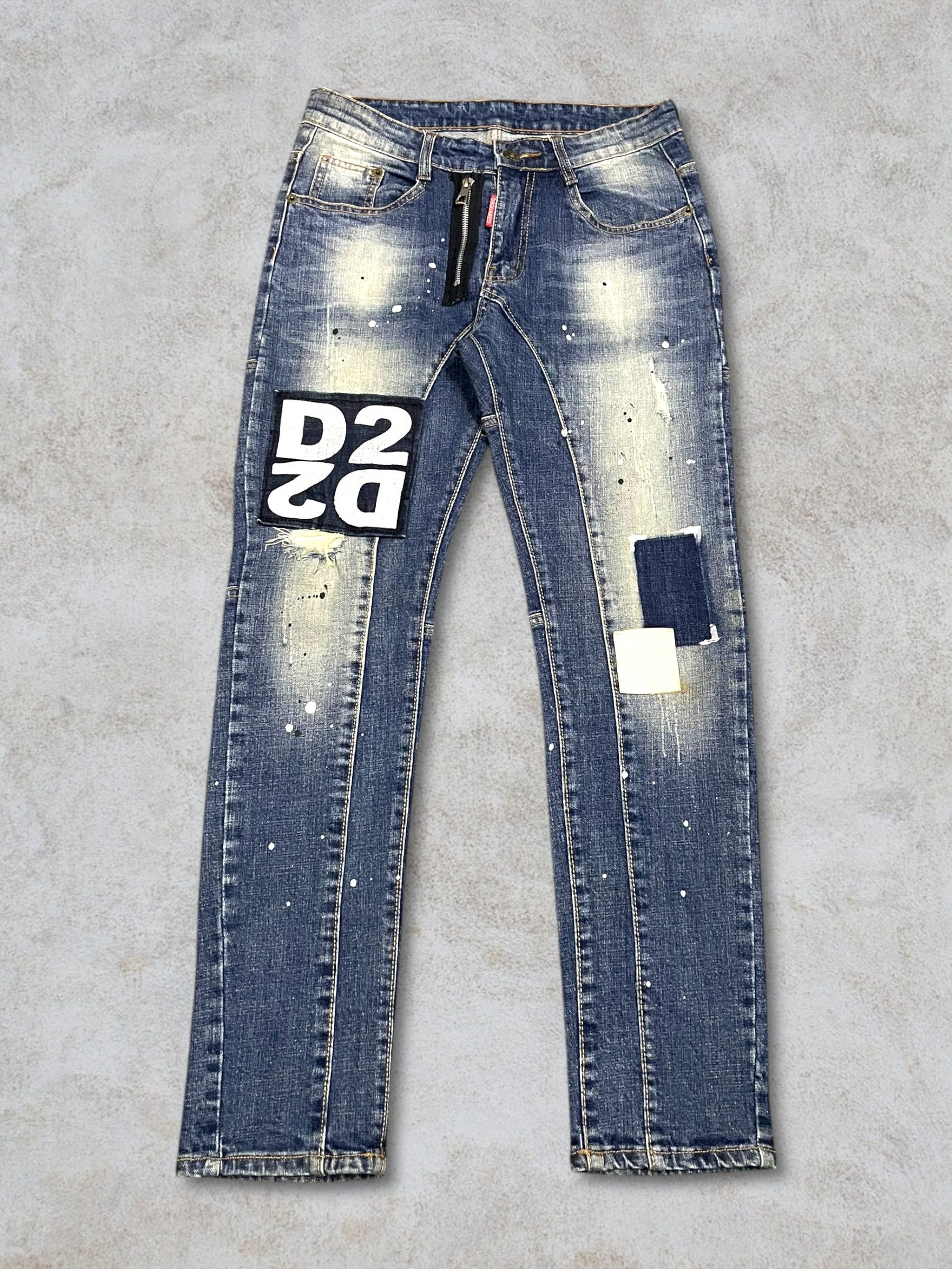Dsquared2 Dsquared2 Patchwork Spellout Paint Splatter Glamorous Jeans Size US 29 - 5 Thumbnail