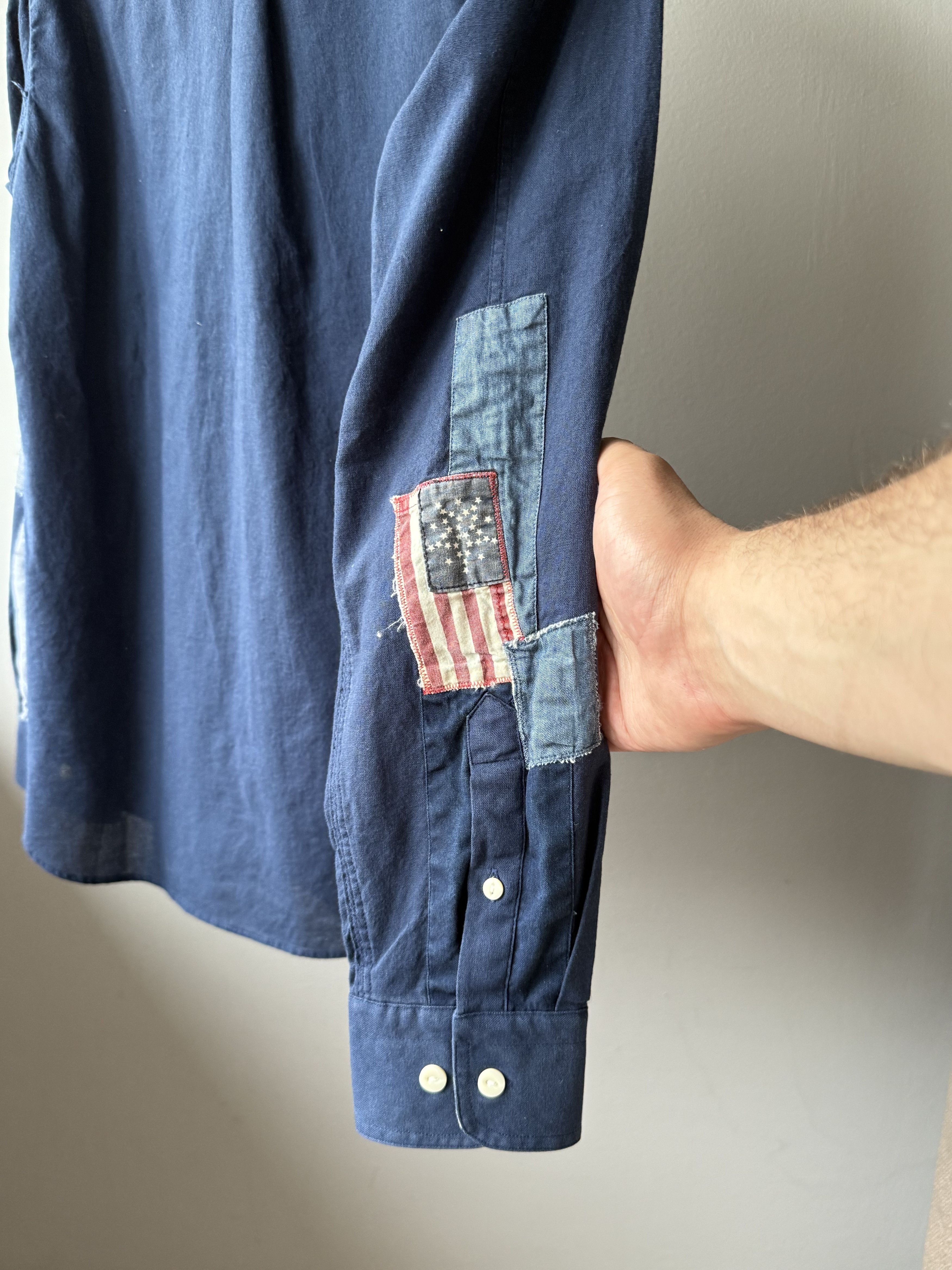 Gant Gant Patchwork Casual Fit Navy Blue Twill Long Sleeve Shirt Size US M / EU 48-50 / 2 - 11 Thumbnail