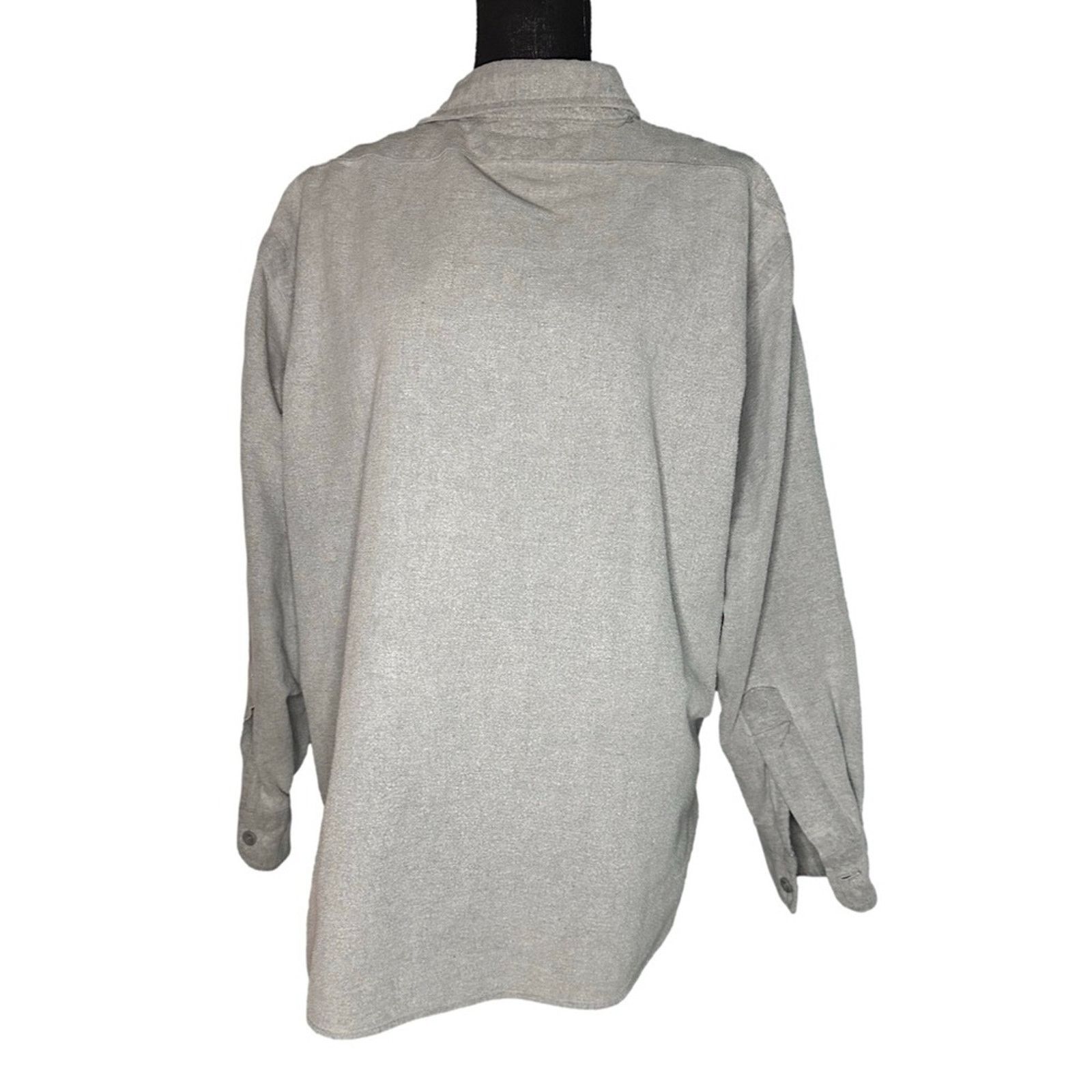 L.L. Bean Vintage L.L. Bean Light Grey Chamois Cloth Shirt – Men’s Size US L / EU 52-54 / 3 - 3 Thumbnail