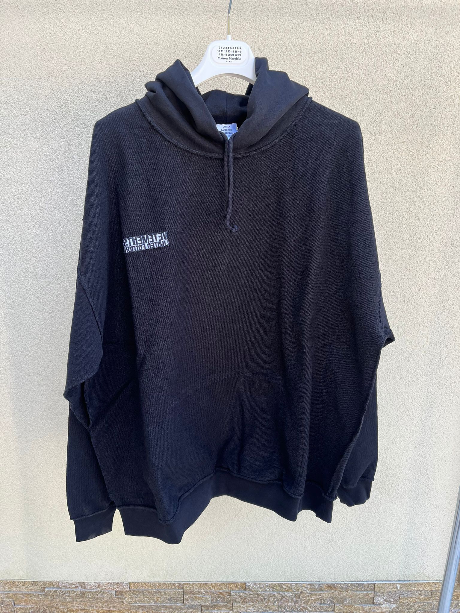 Vetements All Black Inside Out Hoodie in Black | Grailed