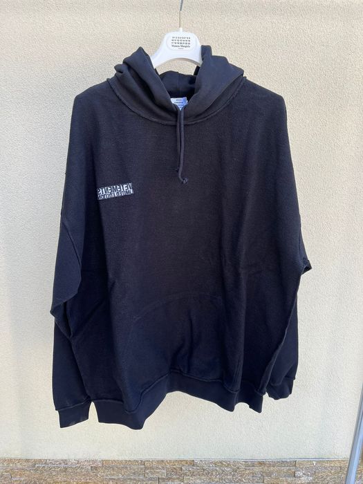 Vetements All Black Inside Out Hoodie in Black | Grailed