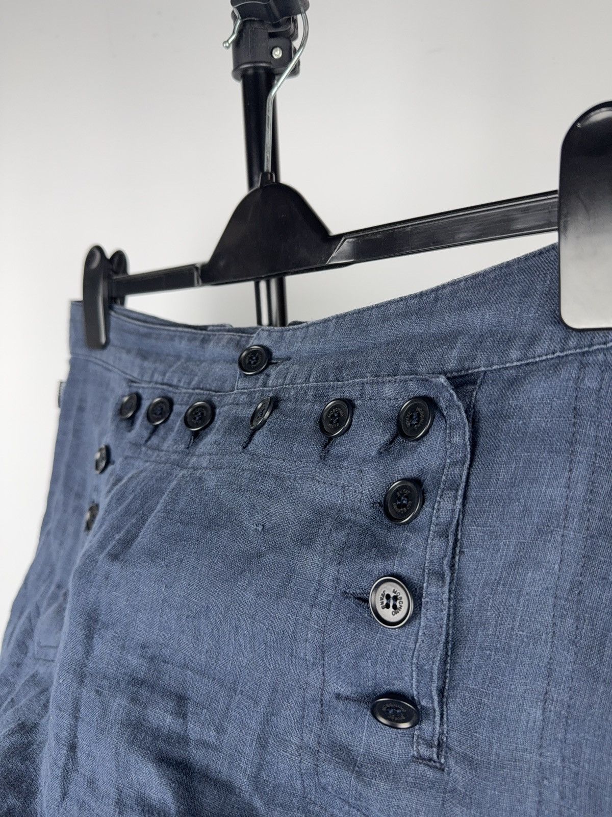 Moschino Luxury Moschino Jeans Faded Blue Button Detail Mini Skirt Size 29" - 8 Thumbnail