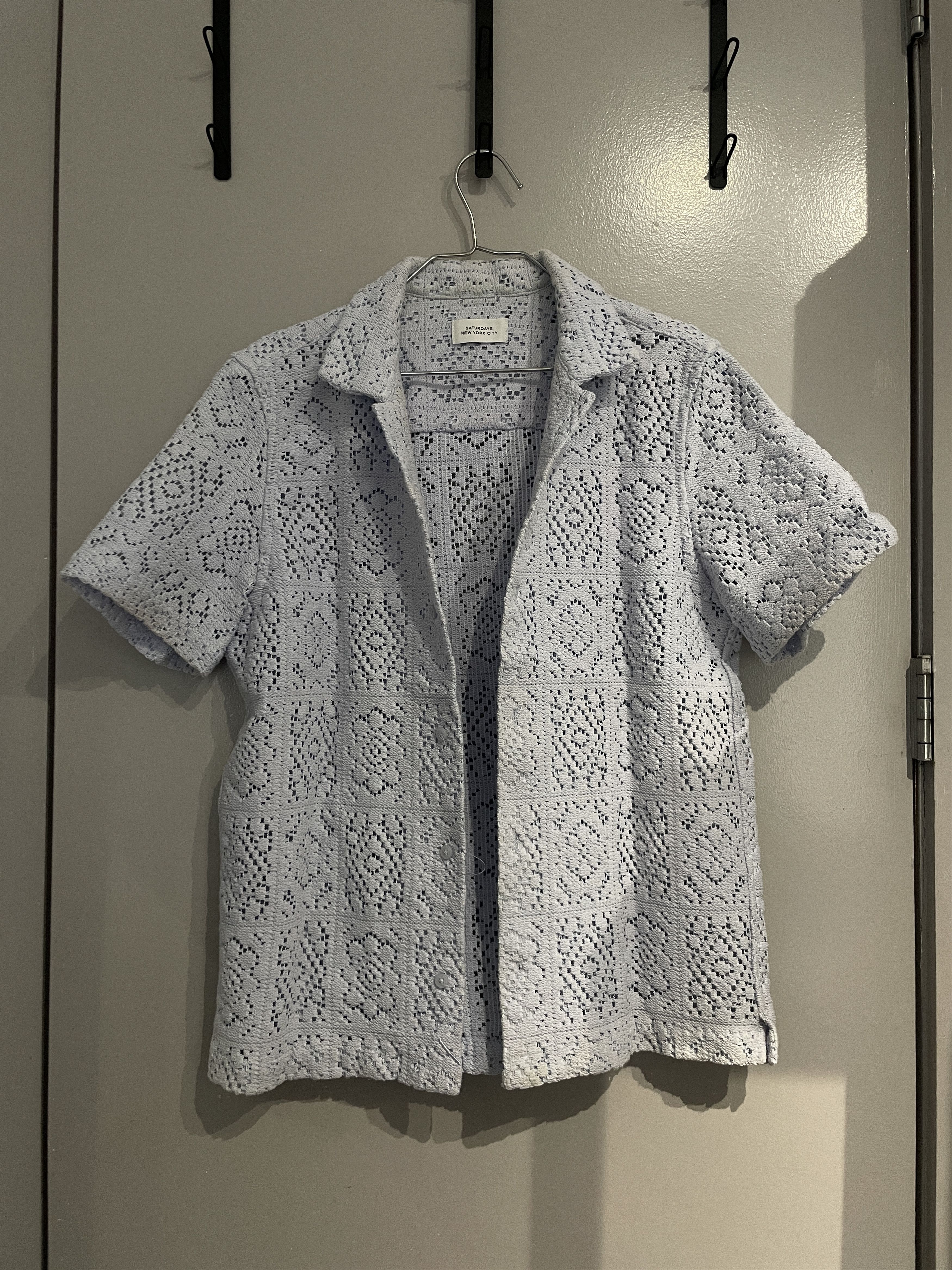 Saturdays NYC Canty Cotton Lace SS Shirt Size US S / EU 44-46 / 1 - 1 Thumbnail