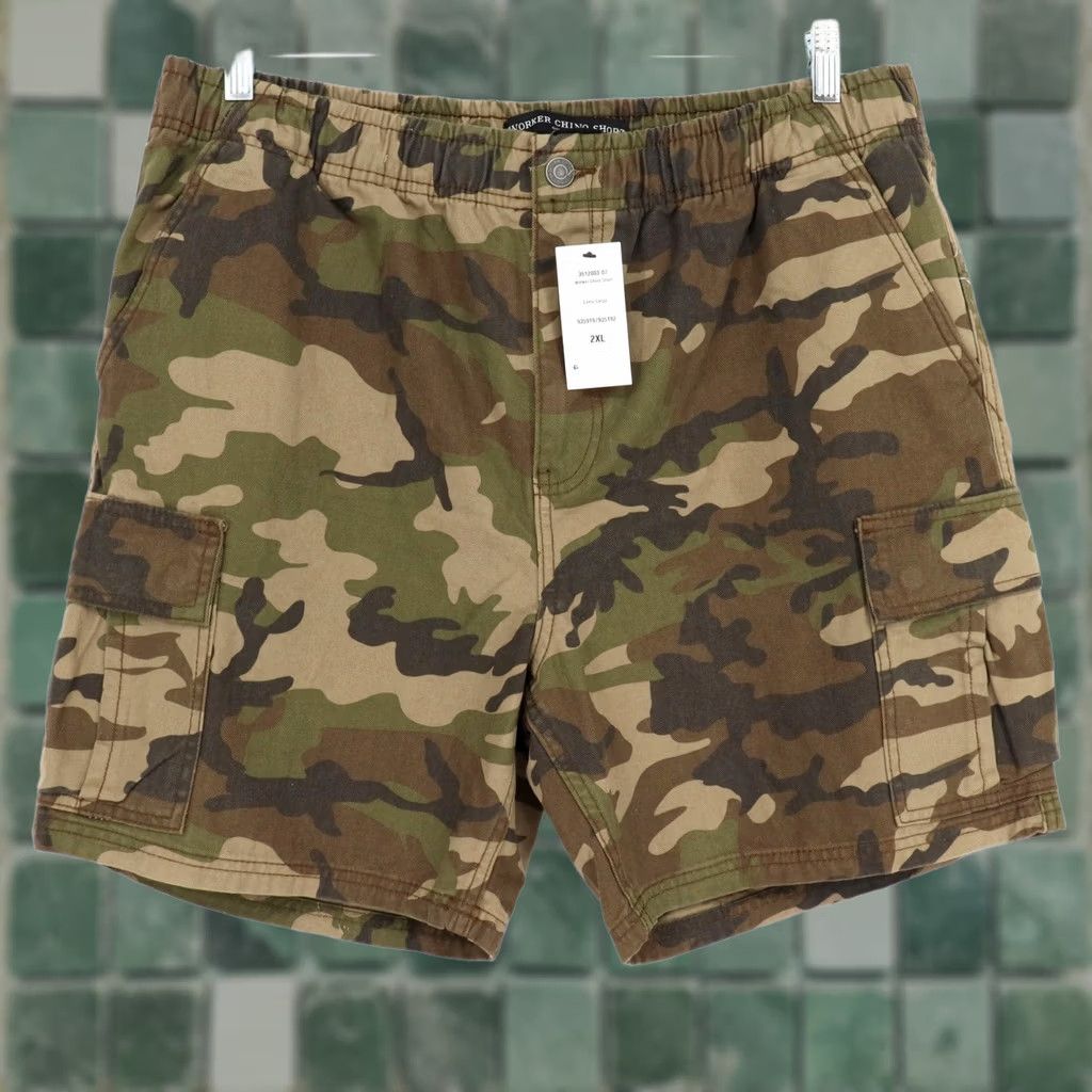Cotton On Cotton On Men's Worker Chino Short Cargo 2XL Camouflage Green Cotton NWT Casual Workwear Shorts Size US 36 / EU 52 - 1 Thumbnail