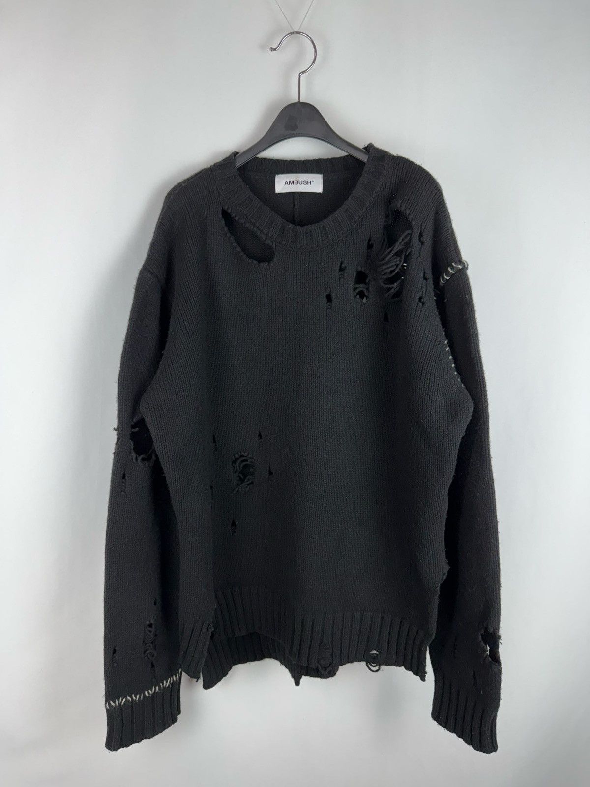 トップス AMBUSH Oversized Destroy Damage Knit Ambush Design AMBUSH Oversized Destroy Damage Wool Knit | Grailed