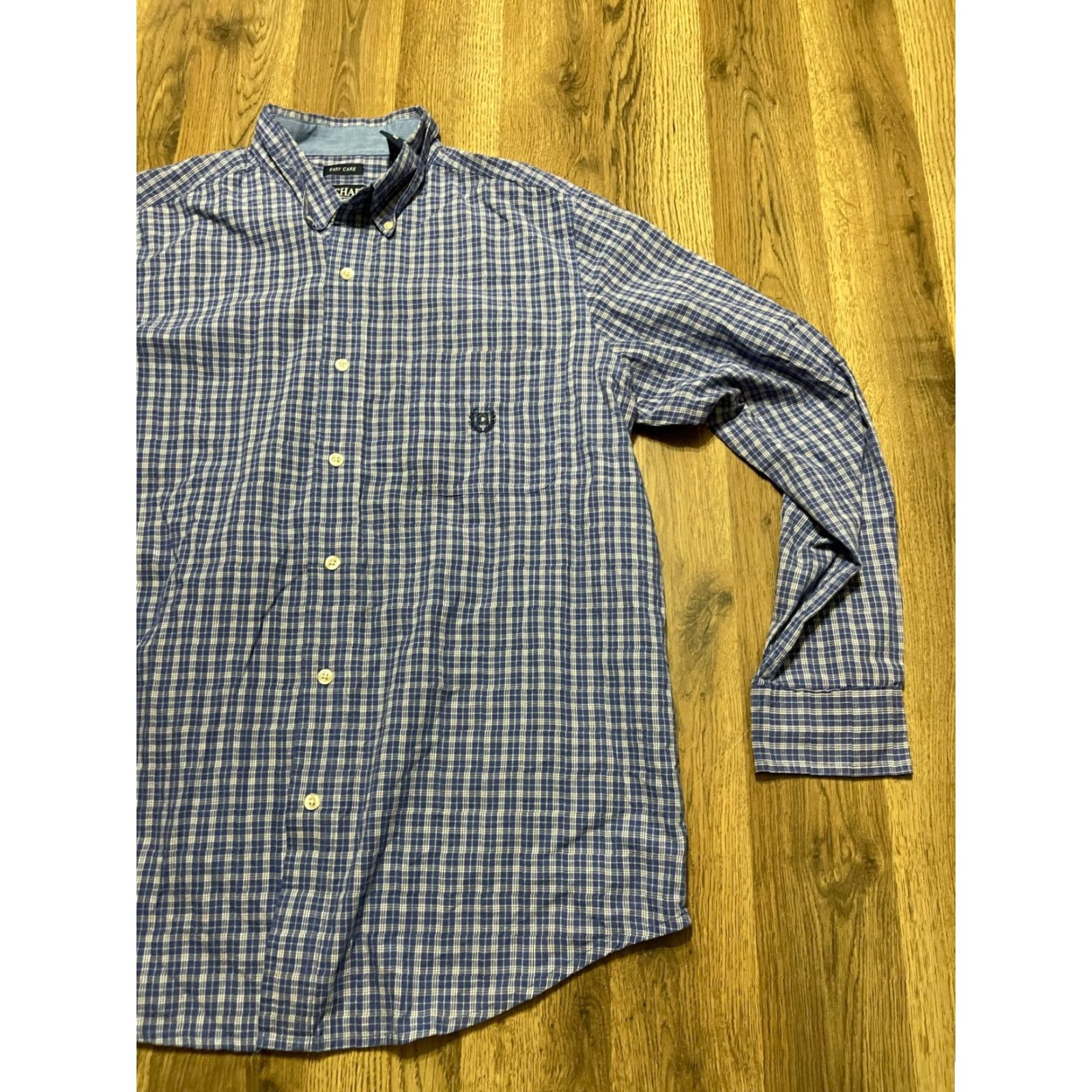 Chaps Chaps Shirt Men’s Size Medium Blue White Plaid Button Down Easy Care Size US M / EU 48-50 / 2 - 4 Thumbnail