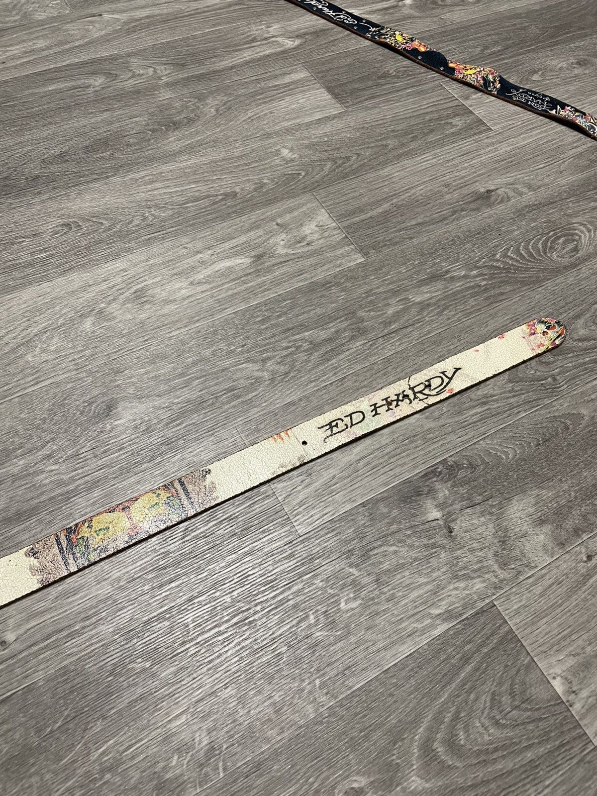 Ed Hardy Vintage Ed Hardy Tattoo Graphic Leather Belt Y2K Size ONE SIZE - 20 Thumbnail
