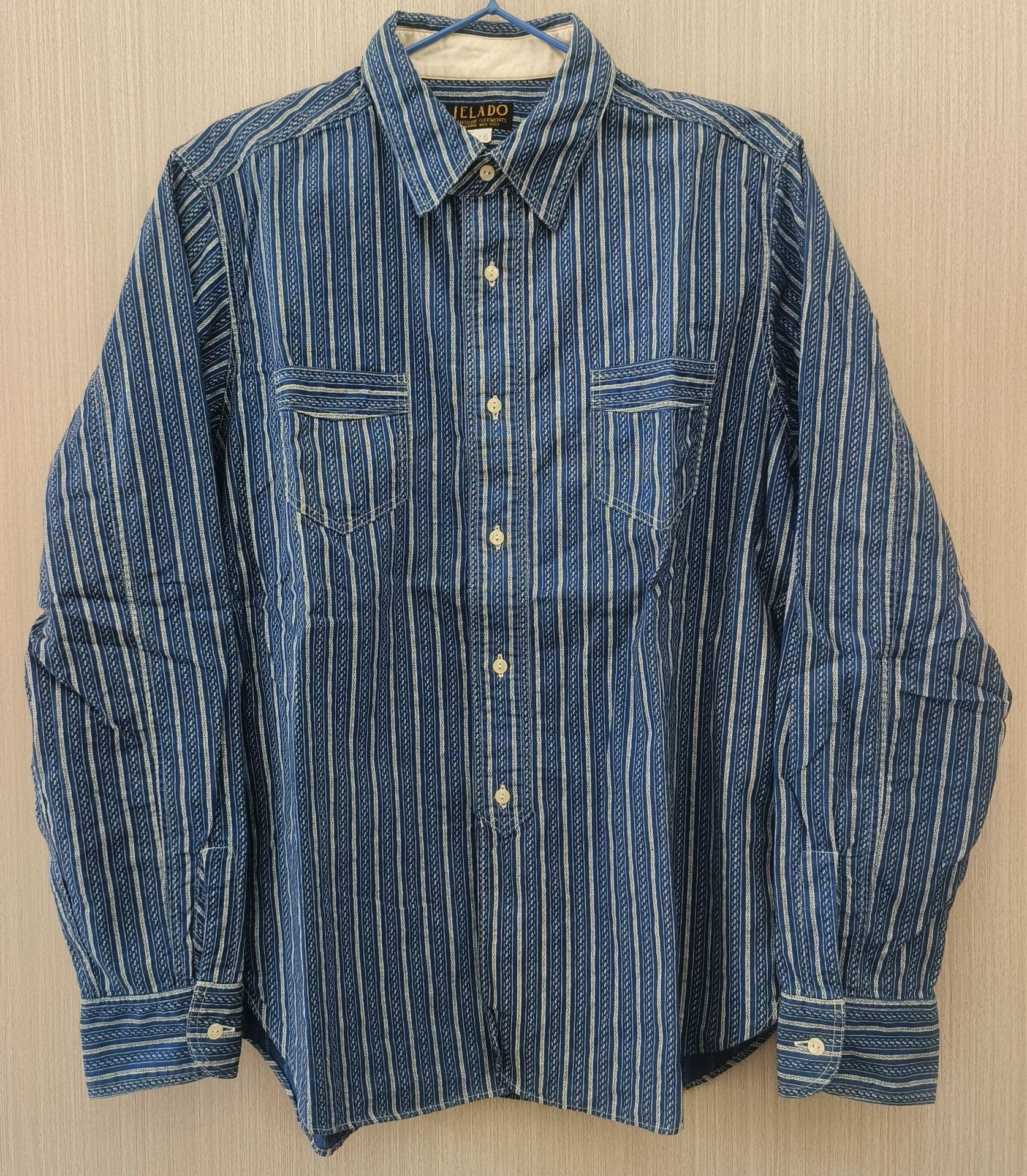 Jelado High-End Indigo Wabash Stripe Shirt Size US L / EU 52-54 / 3 - 1 Thumbnail