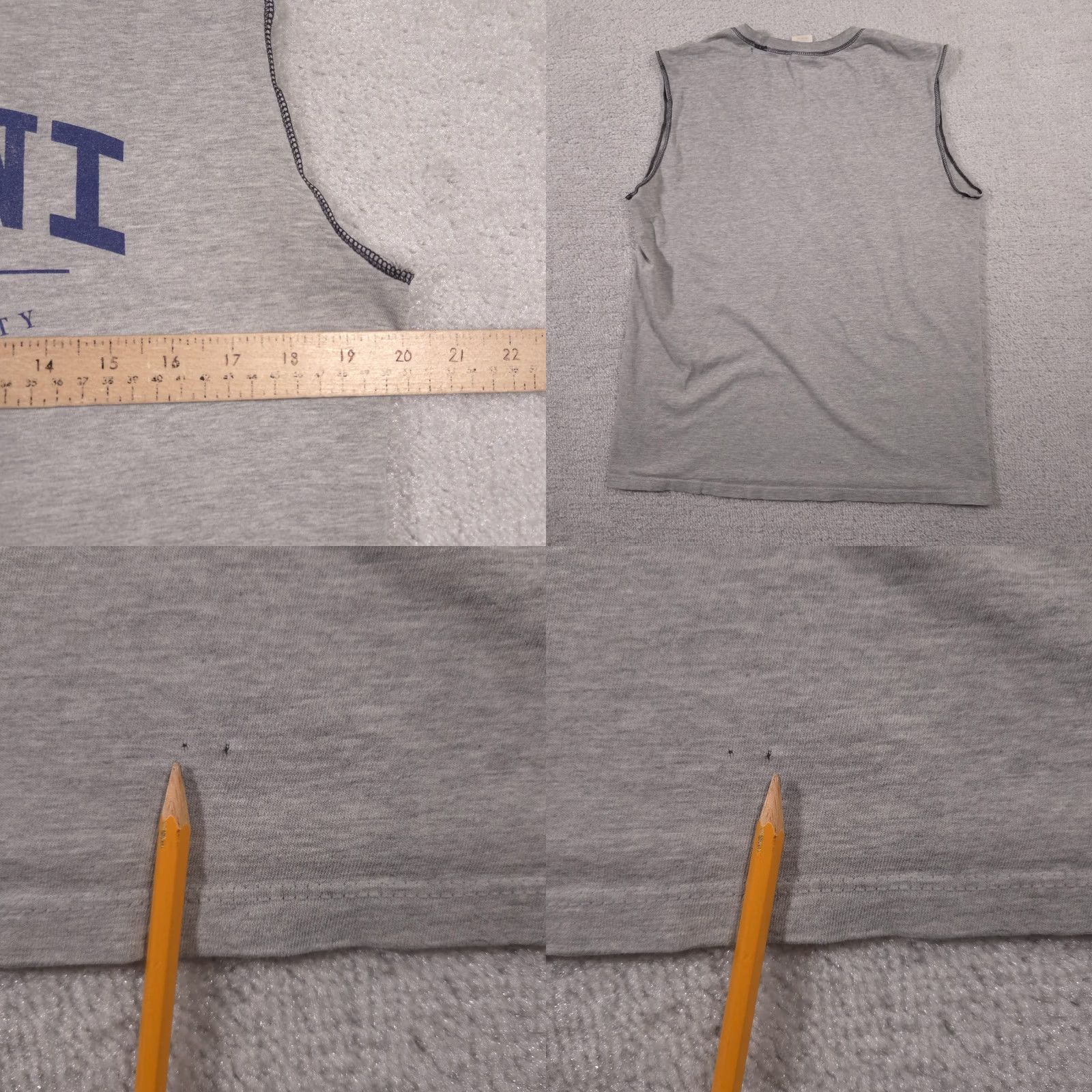 Hanes Pinnacle University Alumni Shirt Mens Medium Sleeveless Cutoff Tee Hanes Sports Gray College University T-Shirt Sleeveless 90s (if applicable) Size US M / EU 48-50 / 2 - 9 Thumbnail