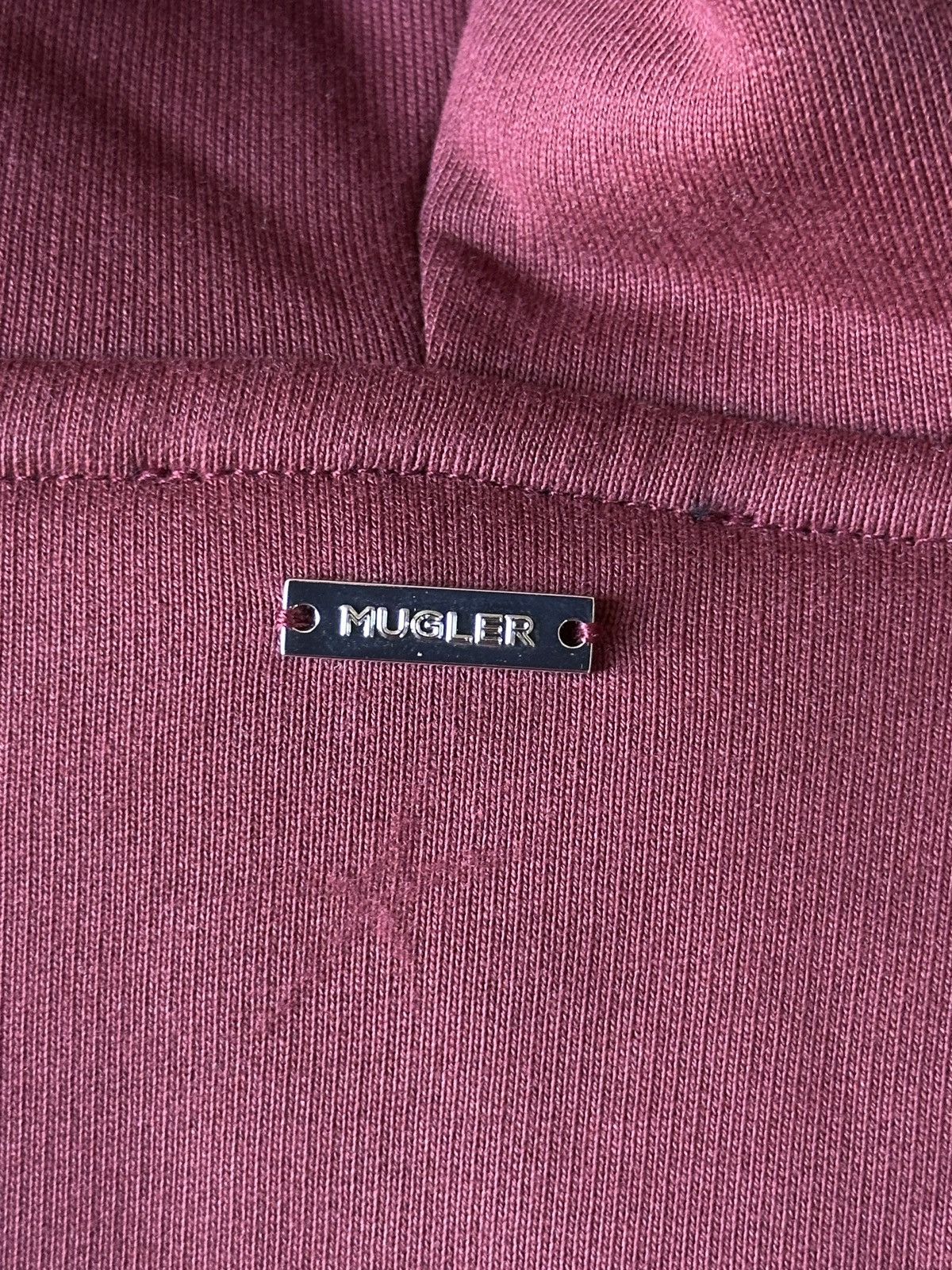 Mugler Mugler burgundy relaxed fit organic cotton fleece hoodie Size US M / EU 48-50 / 2 - 9 Thumbnail